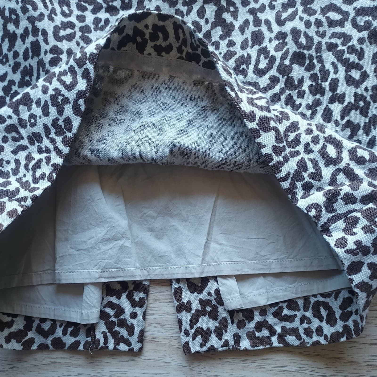 J.Crew 100% Linen Leopard No.2 Pencil Mini Skirt Zip Lined Brown Women Size 2 - Thumbnail 4