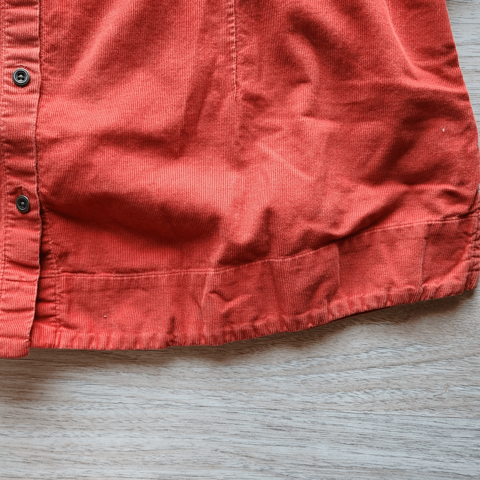 J.Jill Corduroy Button-Down Shirt Long Sleeve Orange-Red 100% Cotton Women's LP - Thumbnail 7