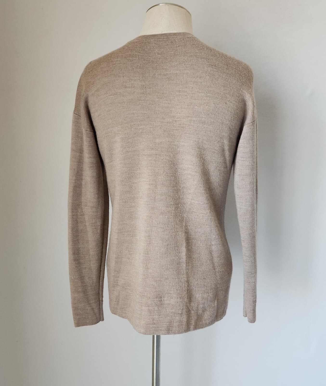 J.McLaughlin $258 Lucie Wool Crewneck Sweater Snap-Button Detail Beige Women's S - Thumbnail 8