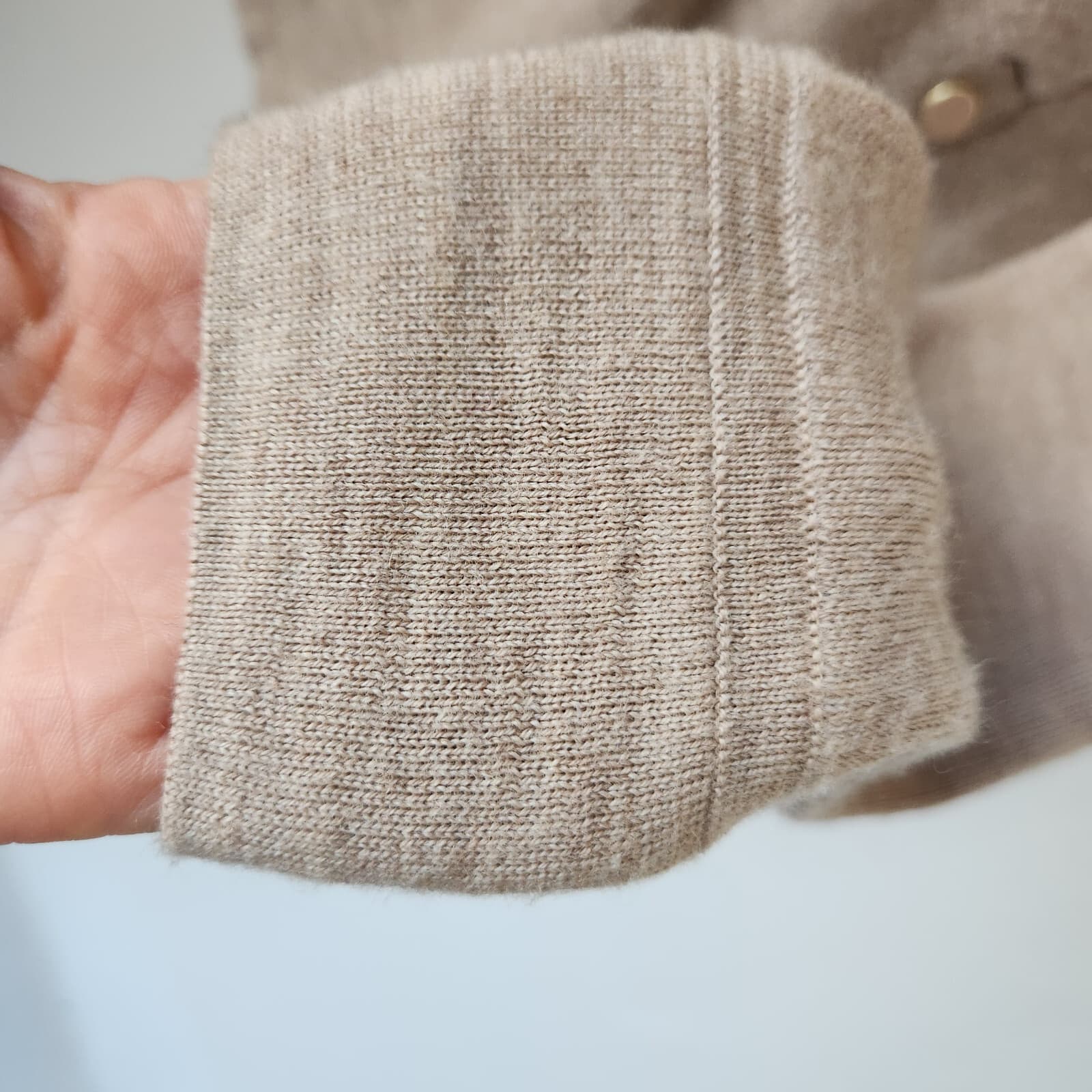J.McLaughlin $258 Lucie Wool Crewneck Sweater Snap-Button Detail Beige Women's S - Thumbnail 7