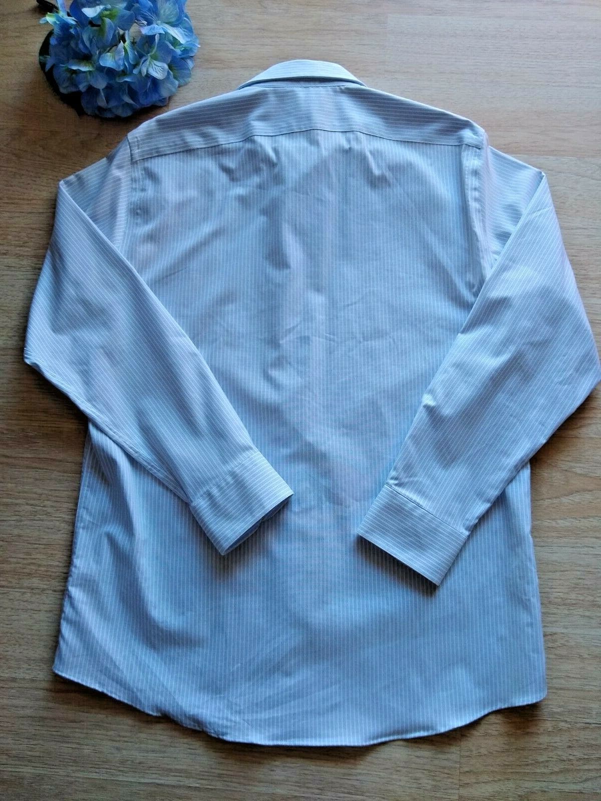 Lauren Ralph Lauren Non Iron Stretch Slim Fit Shirt Strip Blue White Men's 16.5 - Thumbnail 5