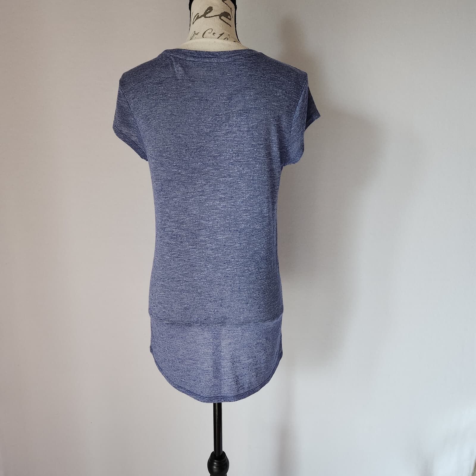 ATHLETA Burnout Activewear Tee-Shirt Cap Sleeve Scoop Neck Blue Women Sz.S - Thumbnail 5