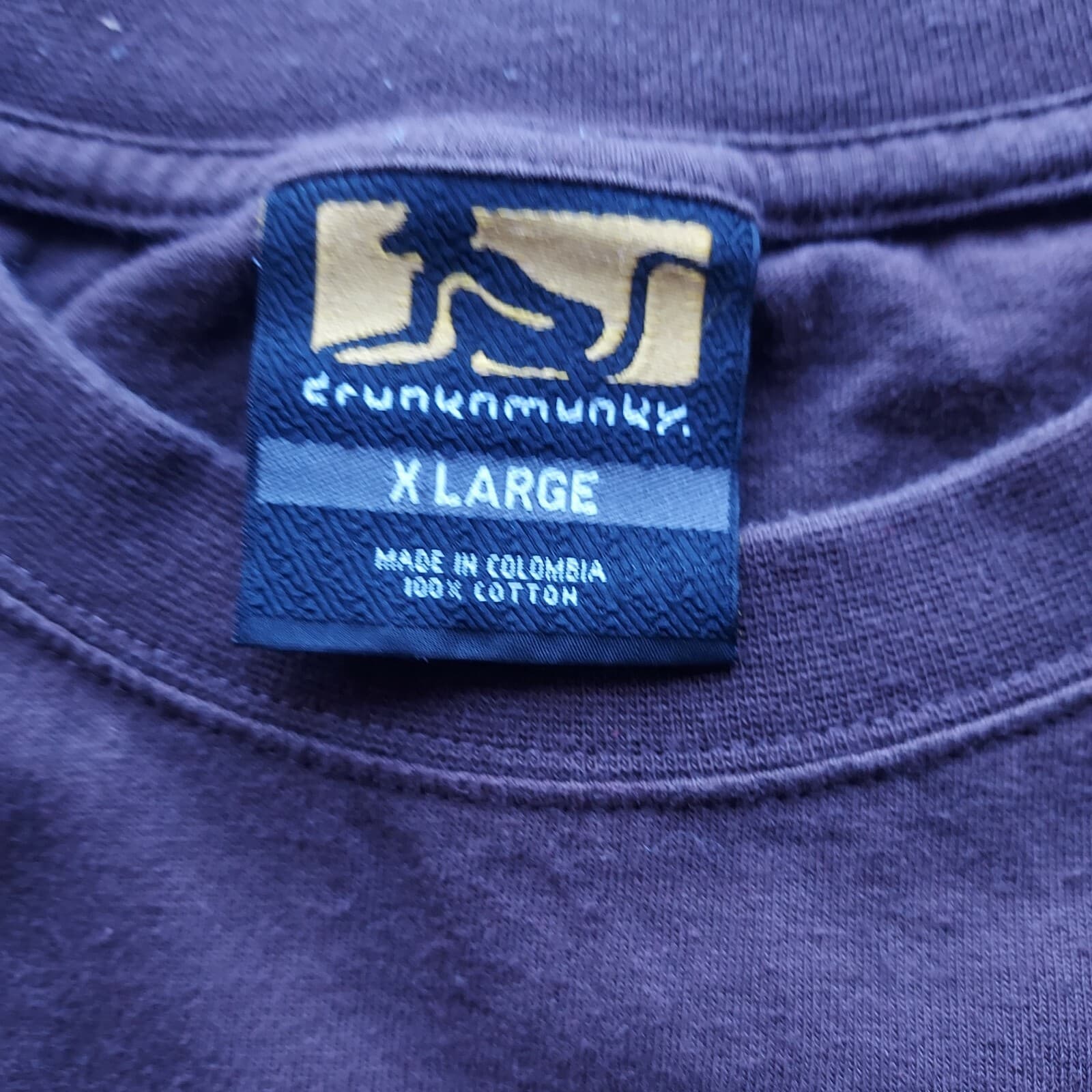 Drunknmunky Graphic T-Shirt Short Sleeve 100% Cotton Crew Neck Brown Men X-Large - Thumbnail 4