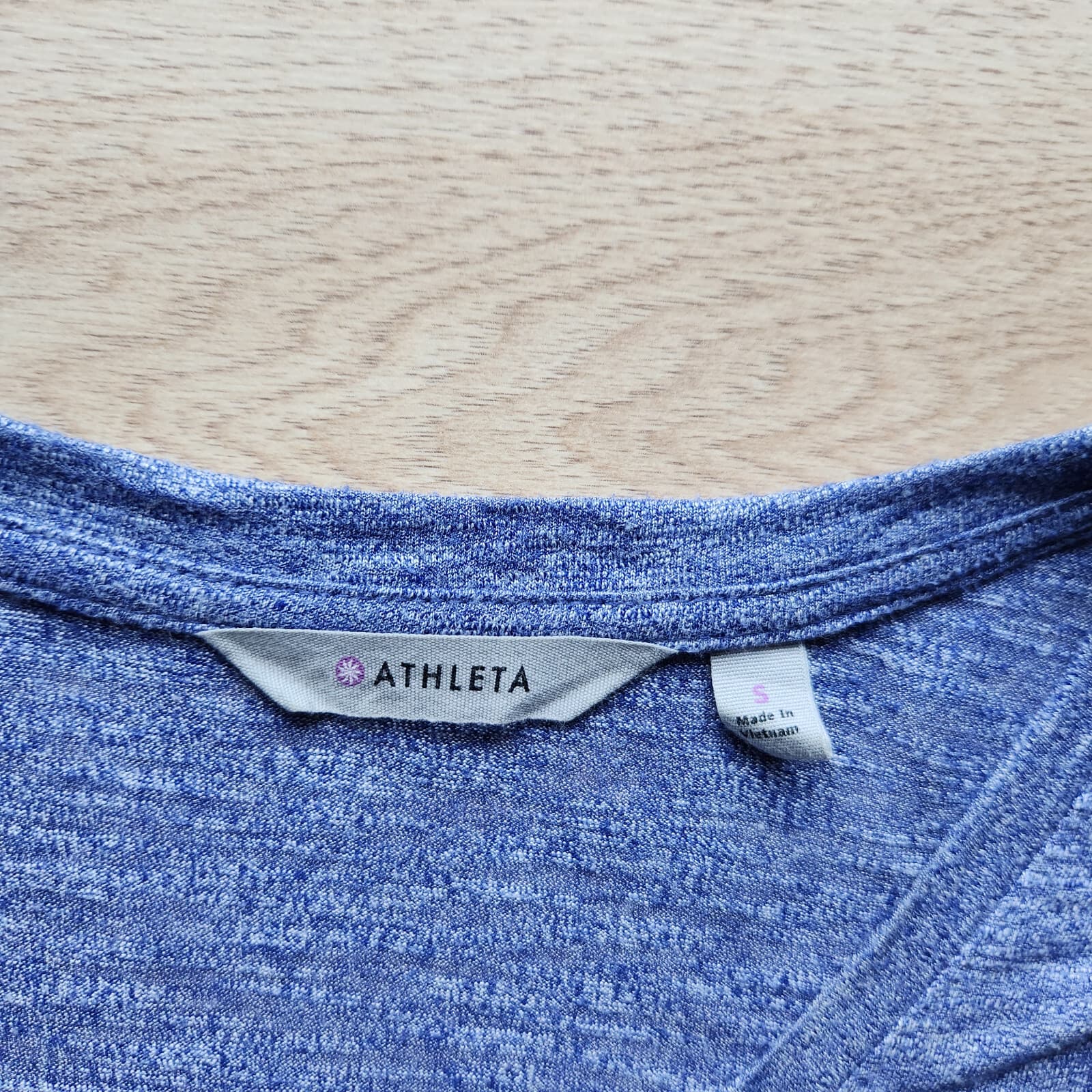 ATHLETA Burnout Activewear Tee-Shirt Cap Sleeve Scoop Neck Blue Women Sz.S - Thumbnail 6