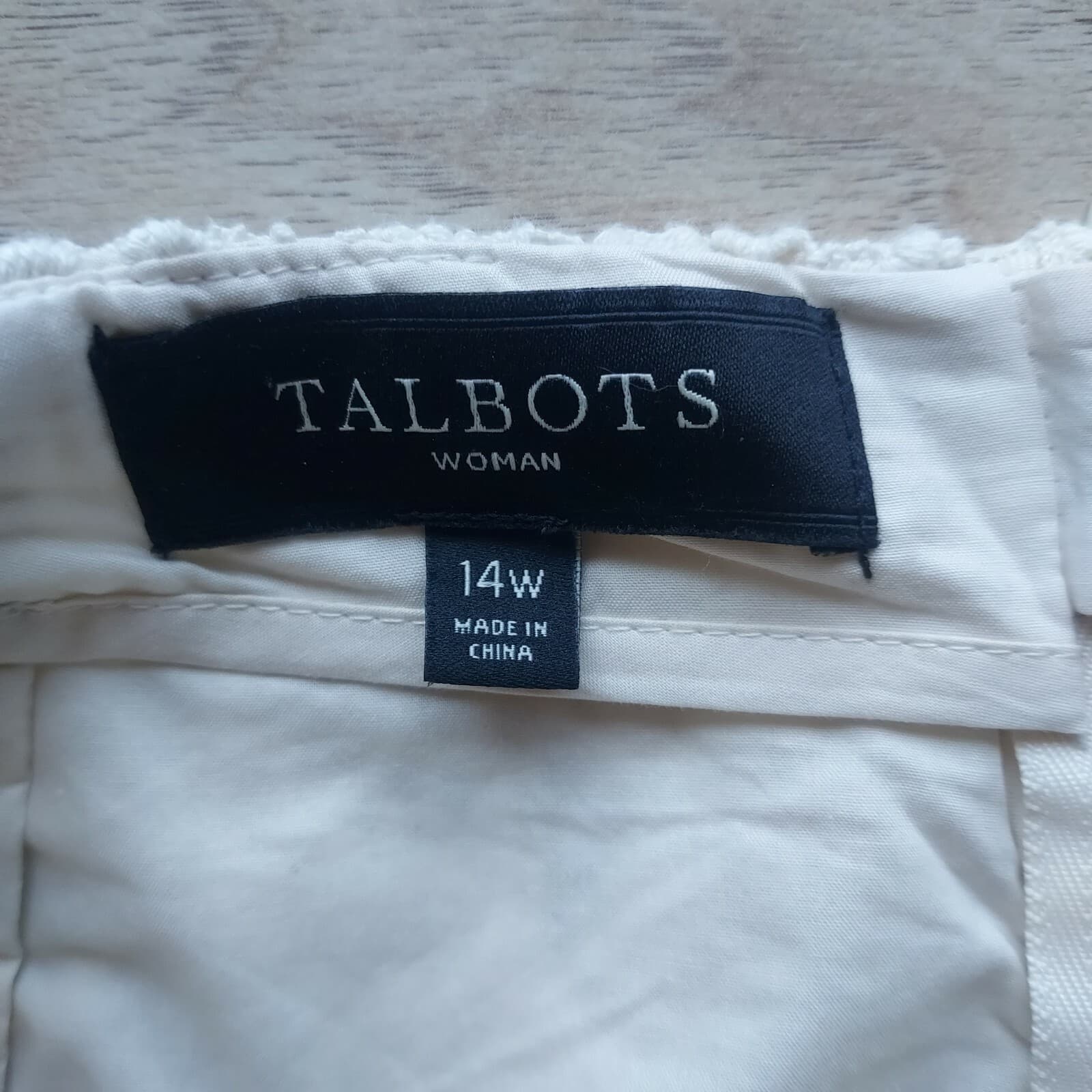 Talbots Lace Floral Mini Pencil Skirt Zip Lined Cream Cotton Blend Women Sz.14W - Thumbnail 4