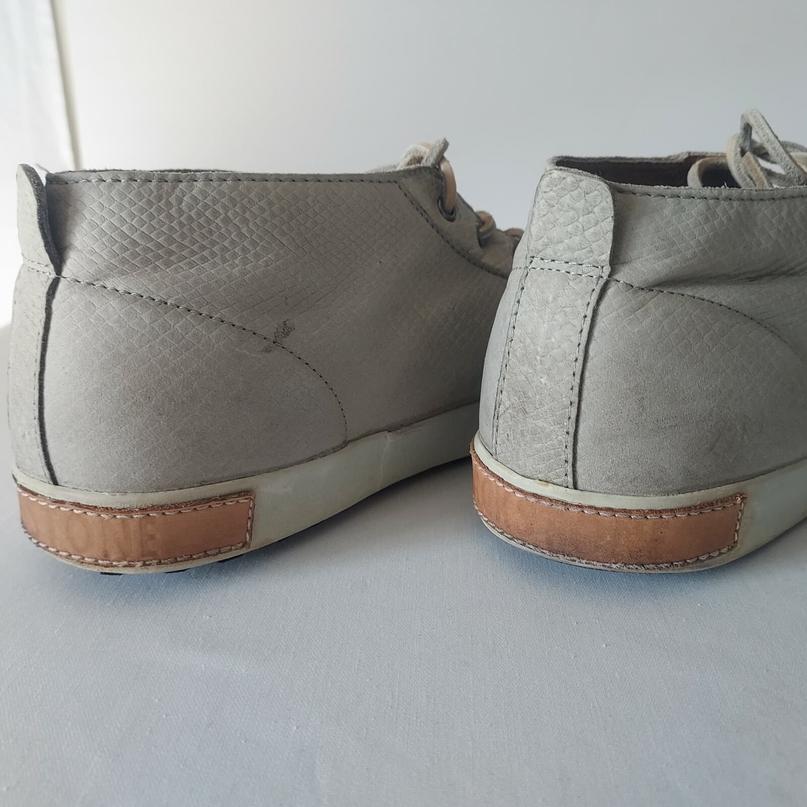 Original Blackstone JM-05 Leather Sneakers High-Top Lace-Up Grey Men EU45 US11 - Thumbnail 9