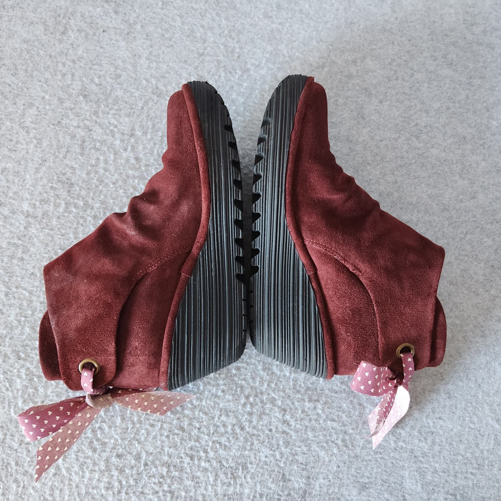 FLY LONDON Yama Rust Oil Suede Tie-Back Wedge Ankle Boots Red-Brick Women's EU37 - Thumbnail 5