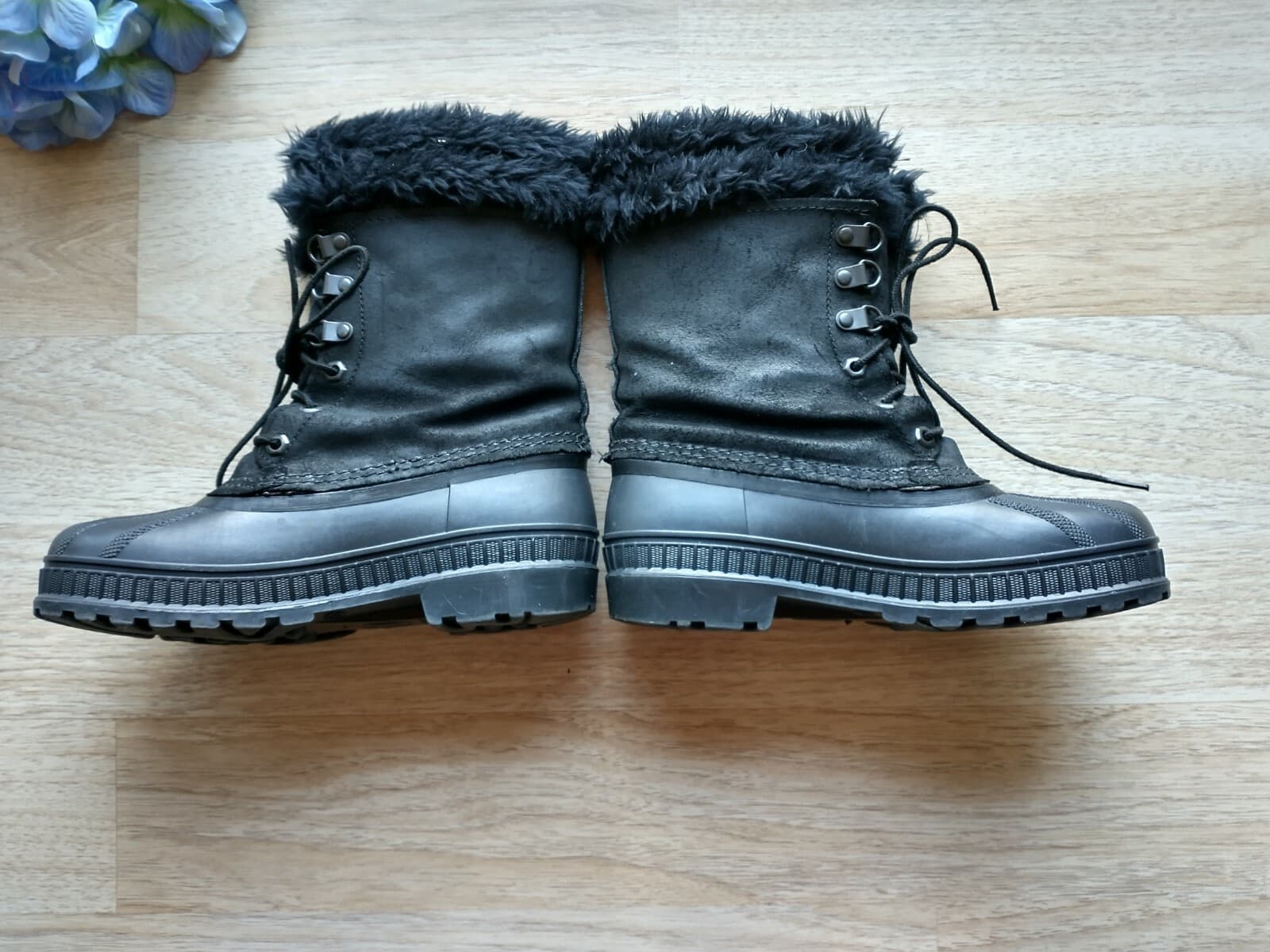 SOREL Caribou Suede Winter Boots Mid Calf Fires Lined Women US5 Made in Canada - Thumbnail 4