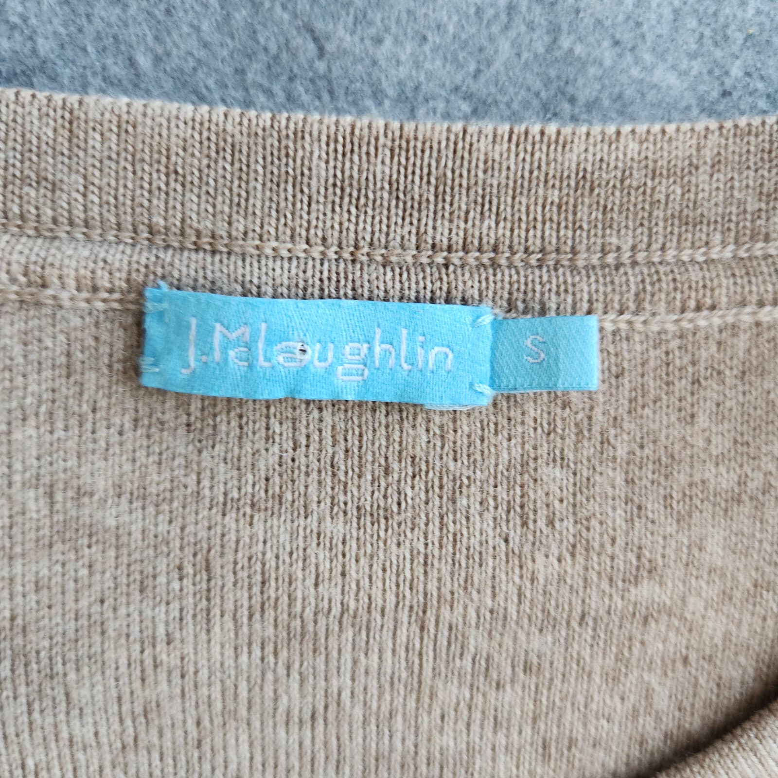 J.McLaughlin $258 Lucie Wool Crewneck Sweater Snap-Button Detail Beige Women's S - Thumbnail 9