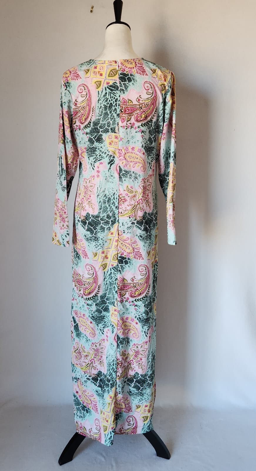 NWT East Essence Floral Paisley Maxi Abaya Dress Long Sleeve Multicolor Womens S - Thumbnail 6
