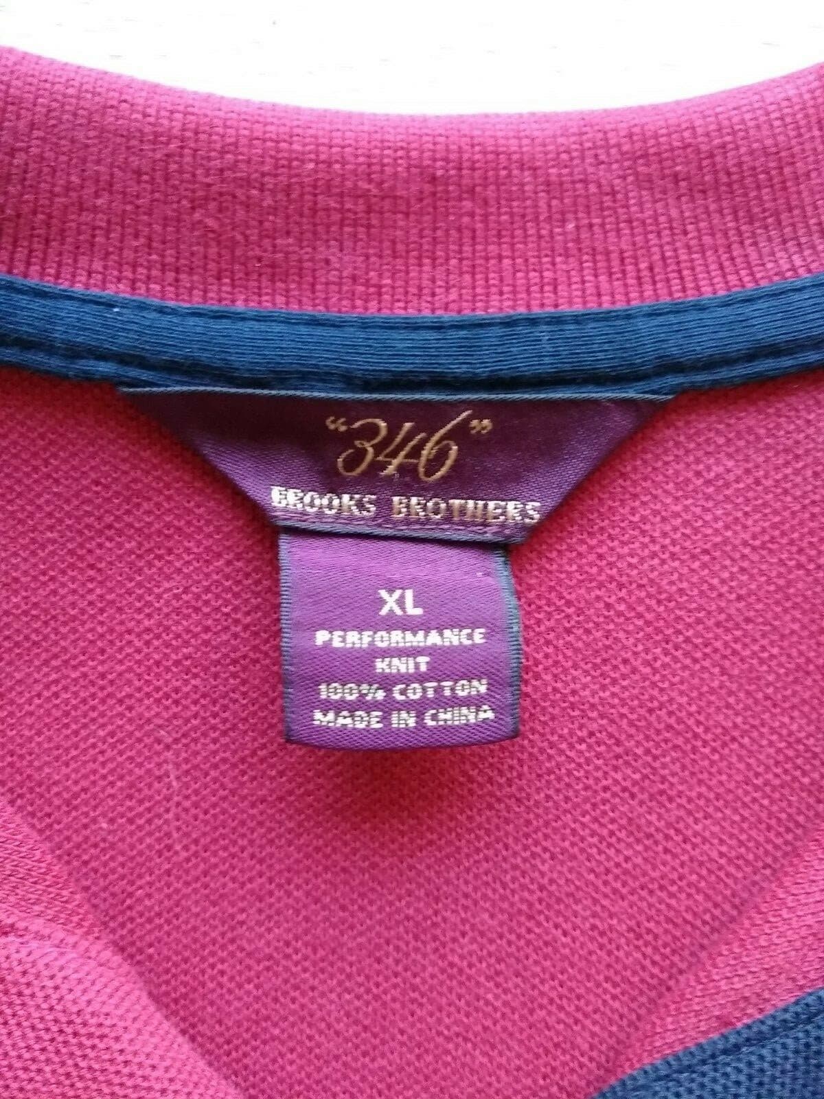 BROOKS BROTHERS 346 100%Cotton Performance Knit Polo Shirt Long Sleeve Red Sz.XL - Thumbnail 3
