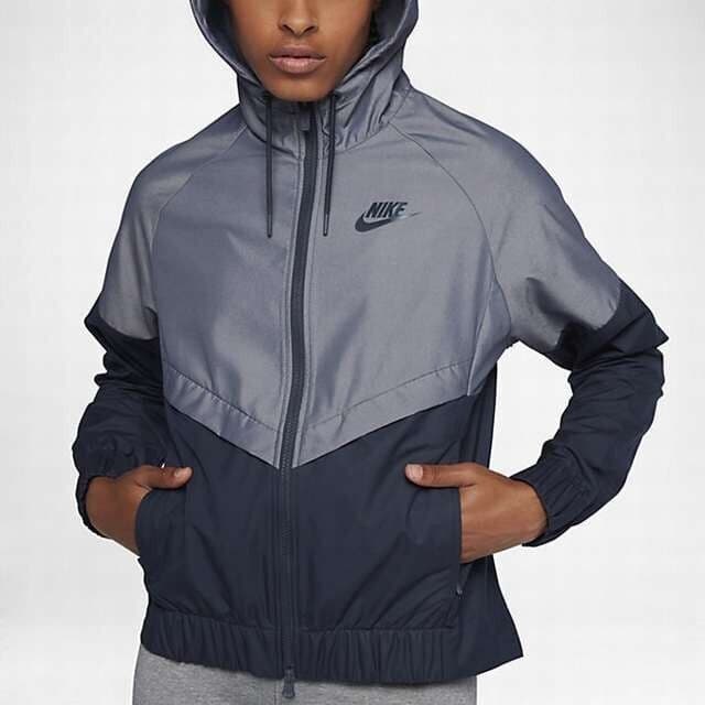 Nike Windrunner Sports Performance Hooded Jacket Full-Zip Blue-Grey Women's M - Thumbnail 5
