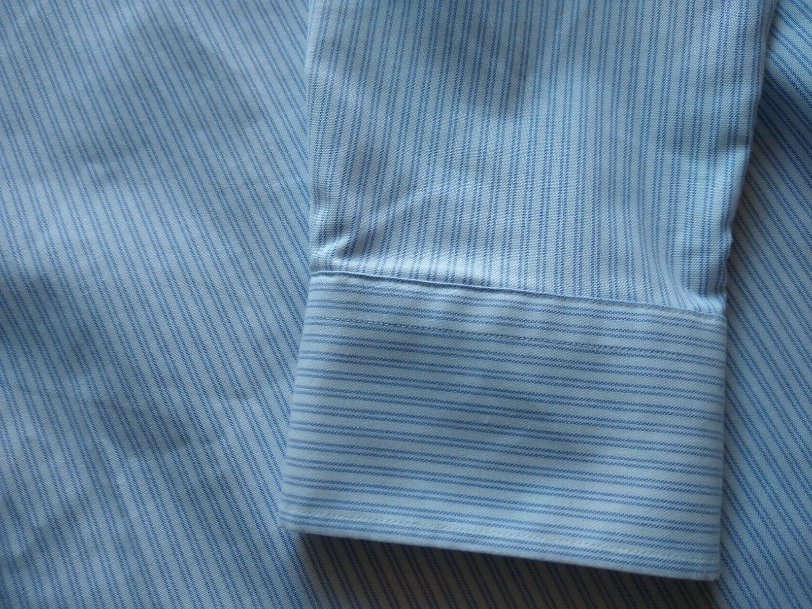Lauren Ralph Lauren Non Iron Stretch Slim Fit Shirt Strip Blue White Men's 16.5 - Thumbnail 6