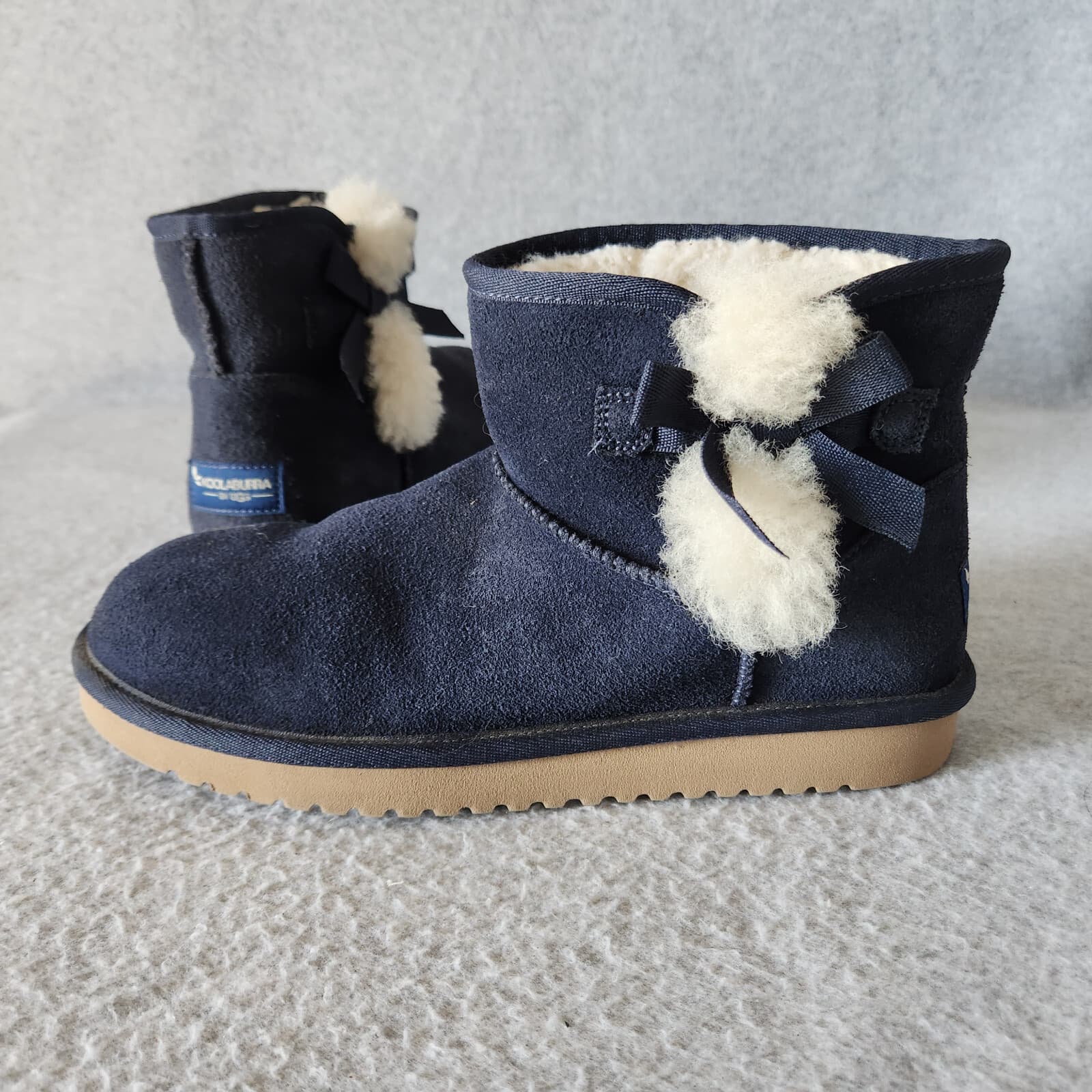 Koolaburra by UGG Victoria Mini Blue Suede sheepskin sockliner Boots Women's US8 - Thumbnail 5