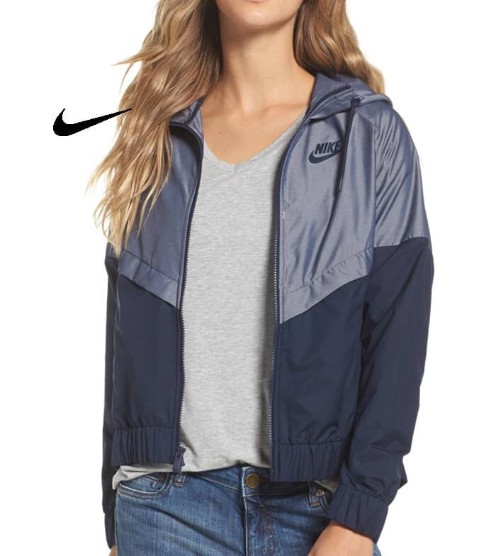Nike Windrunner Sports Performance Hooded Jacket Full-Zip Blue-Grey Women's M - Thumbnail 3