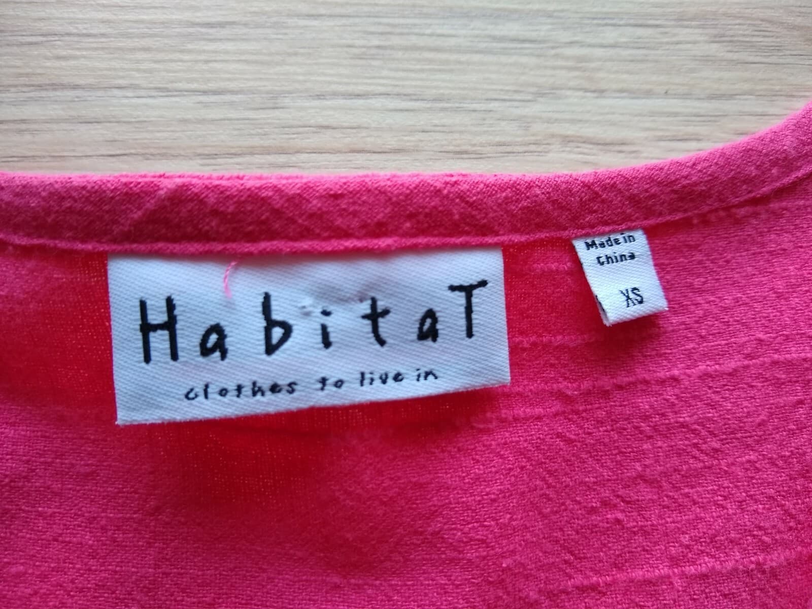 Habitat Clothes to Live In Tunic Top Button Front-Back Pocket Pink Oversize XS - Thumbnail 7