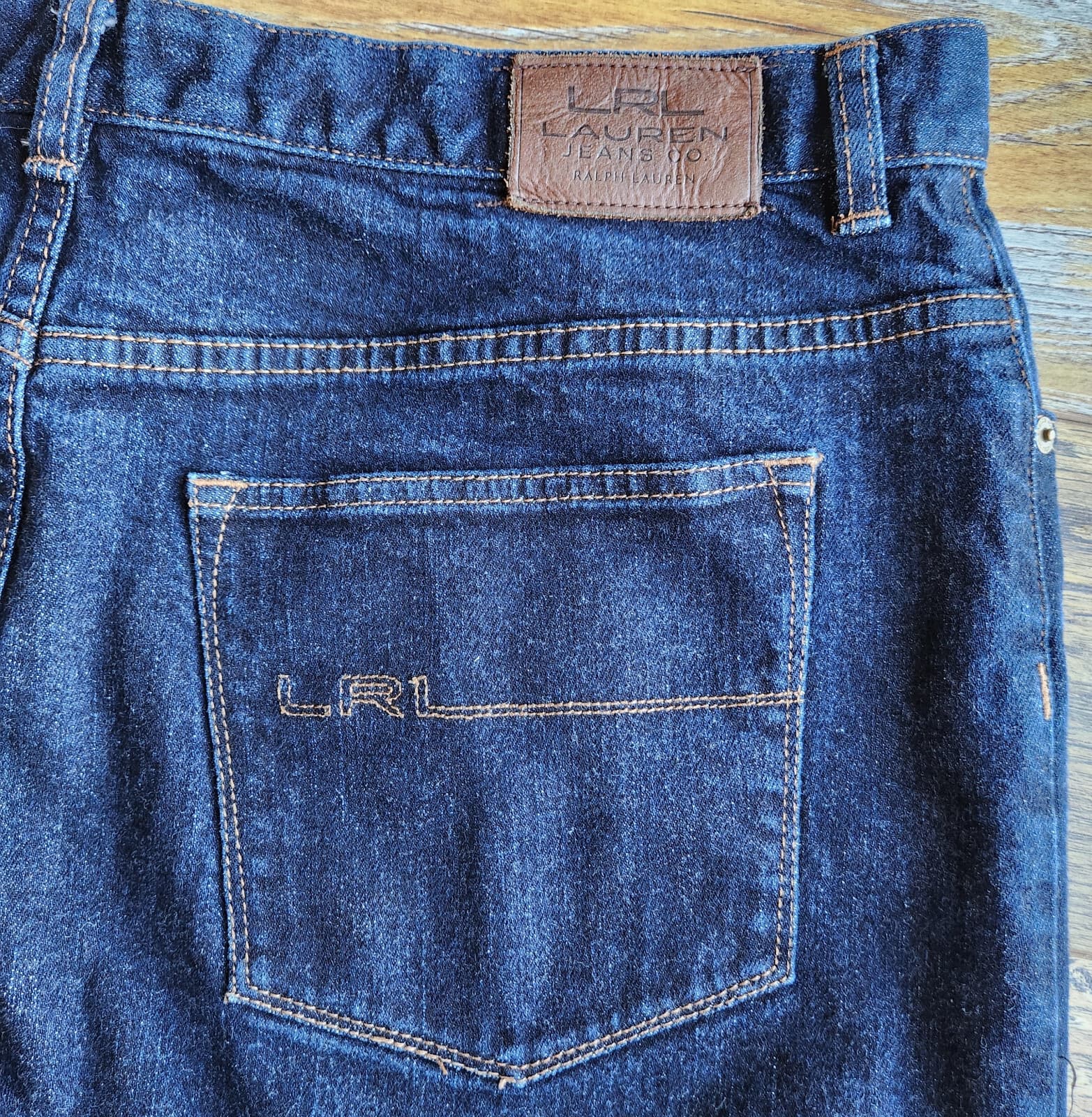 Vintage Lauren Jeans Co. Ralph Lauren Denim Pencil Skirt Front-Zip Stretch Sz.16 - Thumbnail 6