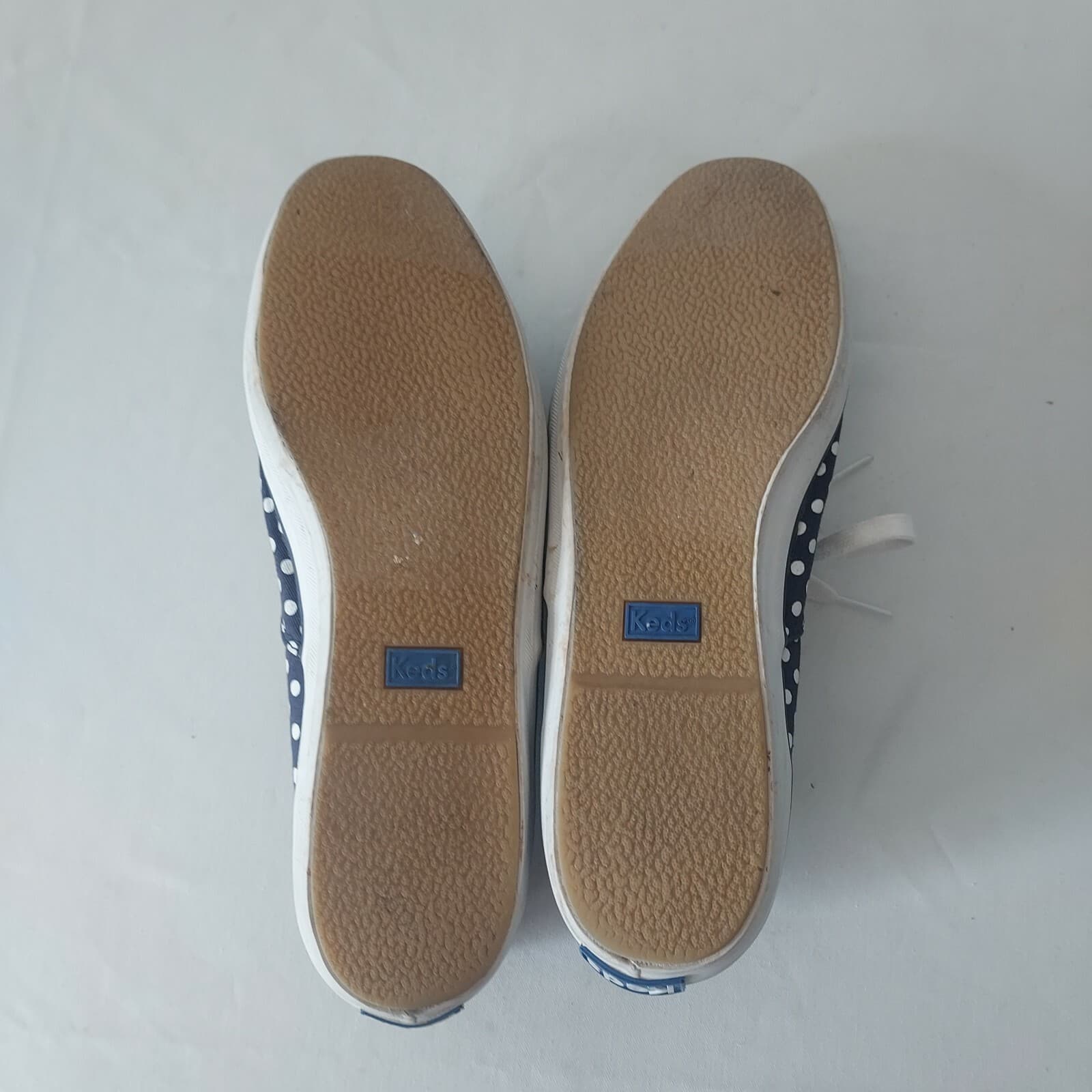 Keds Champion Polka Dot Canvas Fashion Sneakers Lace Navy Blue White Women US10 - Thumbnail 8