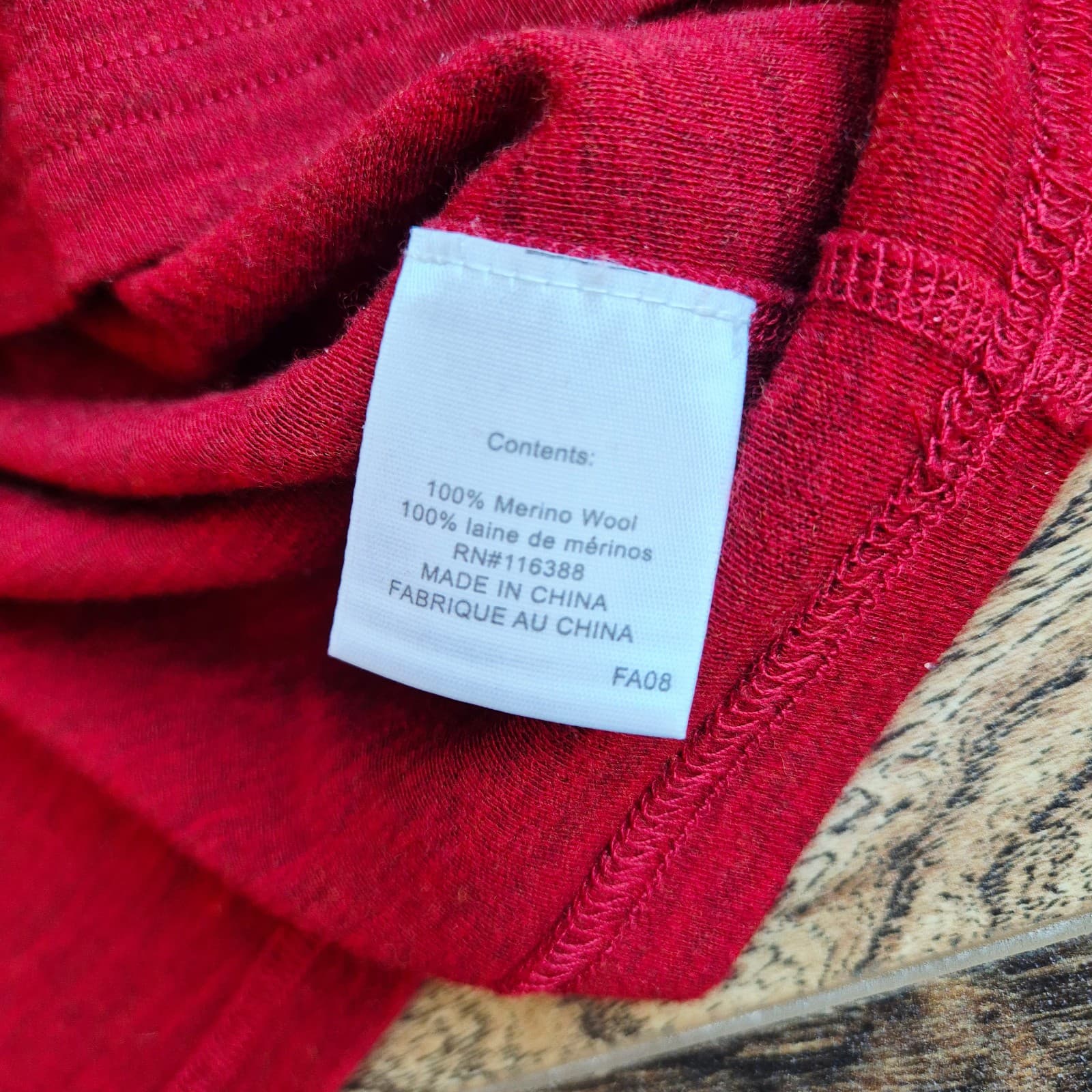 Smartwool Merino Wool Men's L 1/4 Zip Mock Neck Baselayer Shirt Long Sleeve Red - Thumbnail 10