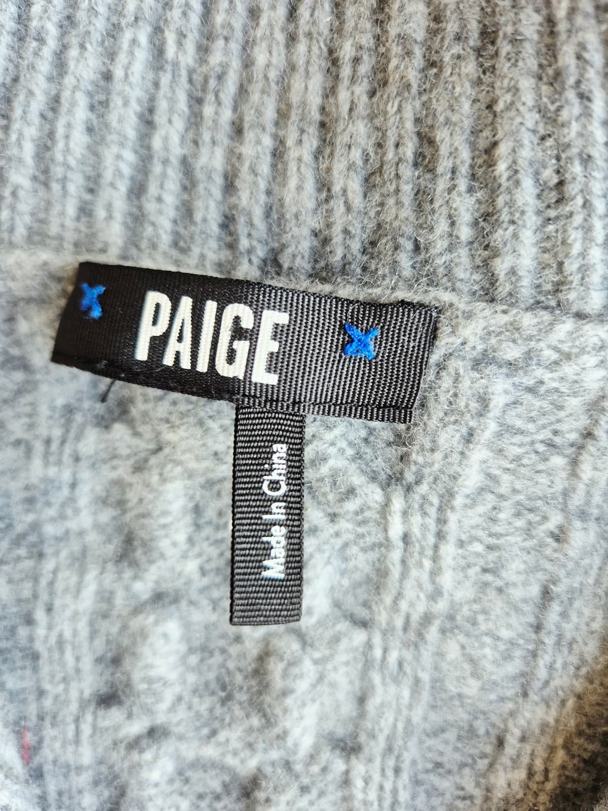 PAIGE Maylene Wool Blend Cable Knit Sweater 1/4 Zip Heather Grey Bust 40" (S/M) - Thumbnail 8