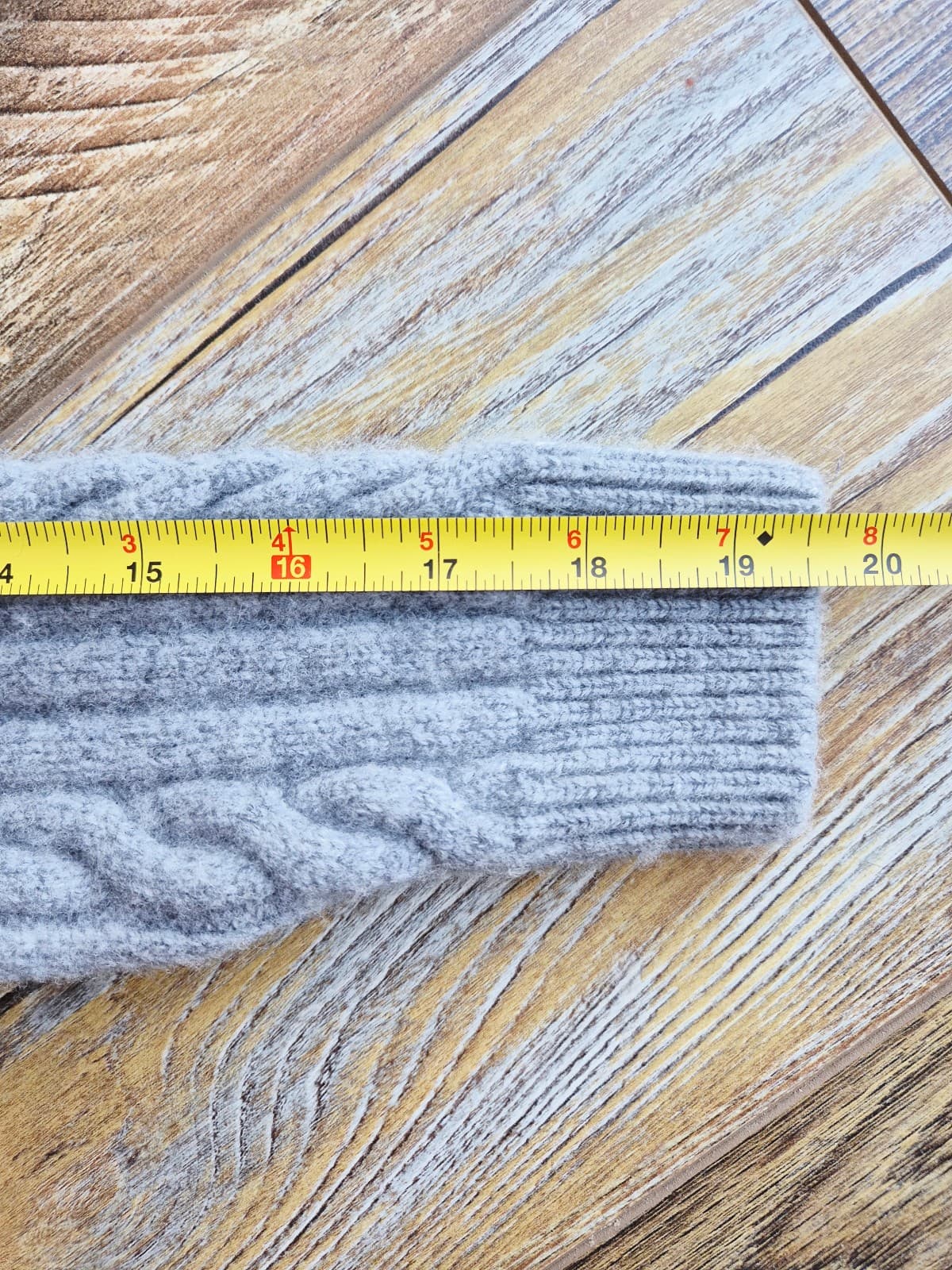 PAIGE Maylene Wool Blend Cable Knit Sweater 1/4 Zip Heather Grey Bust 40" (S/M) - Thumbnail 11