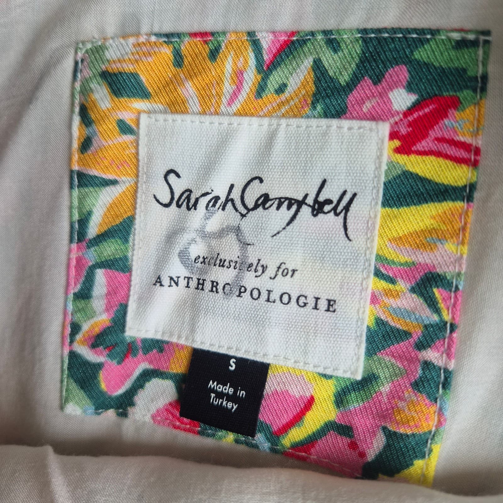 Sarah Campbell Anthropologie Floral One-Shoulder Midi Dress Hi-Low Pocket Size S - Thumbnail 10