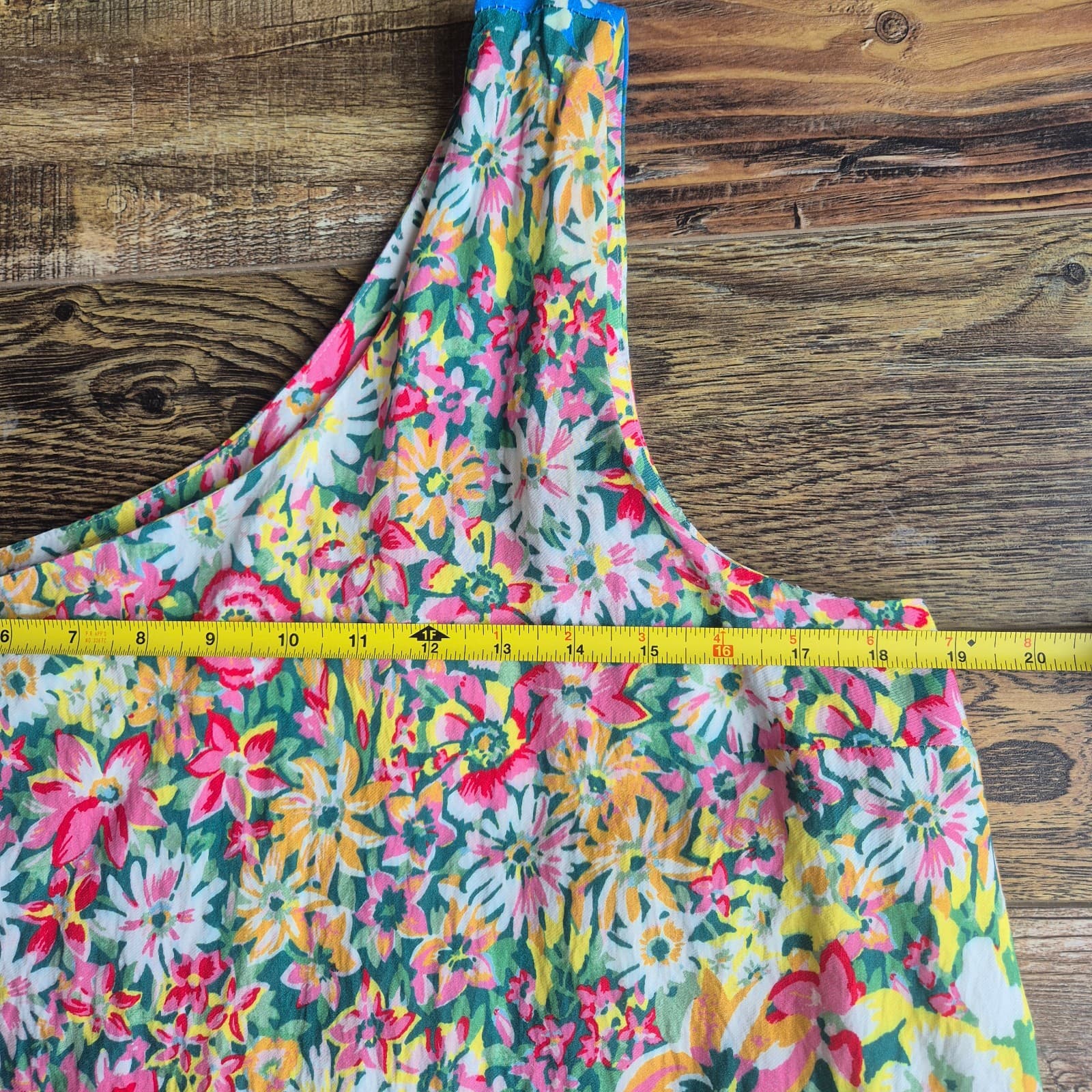 Sarah Campbell Anthropologie Floral One-Shoulder Midi Dress Hi-Low Pocket Size S - Thumbnail 13