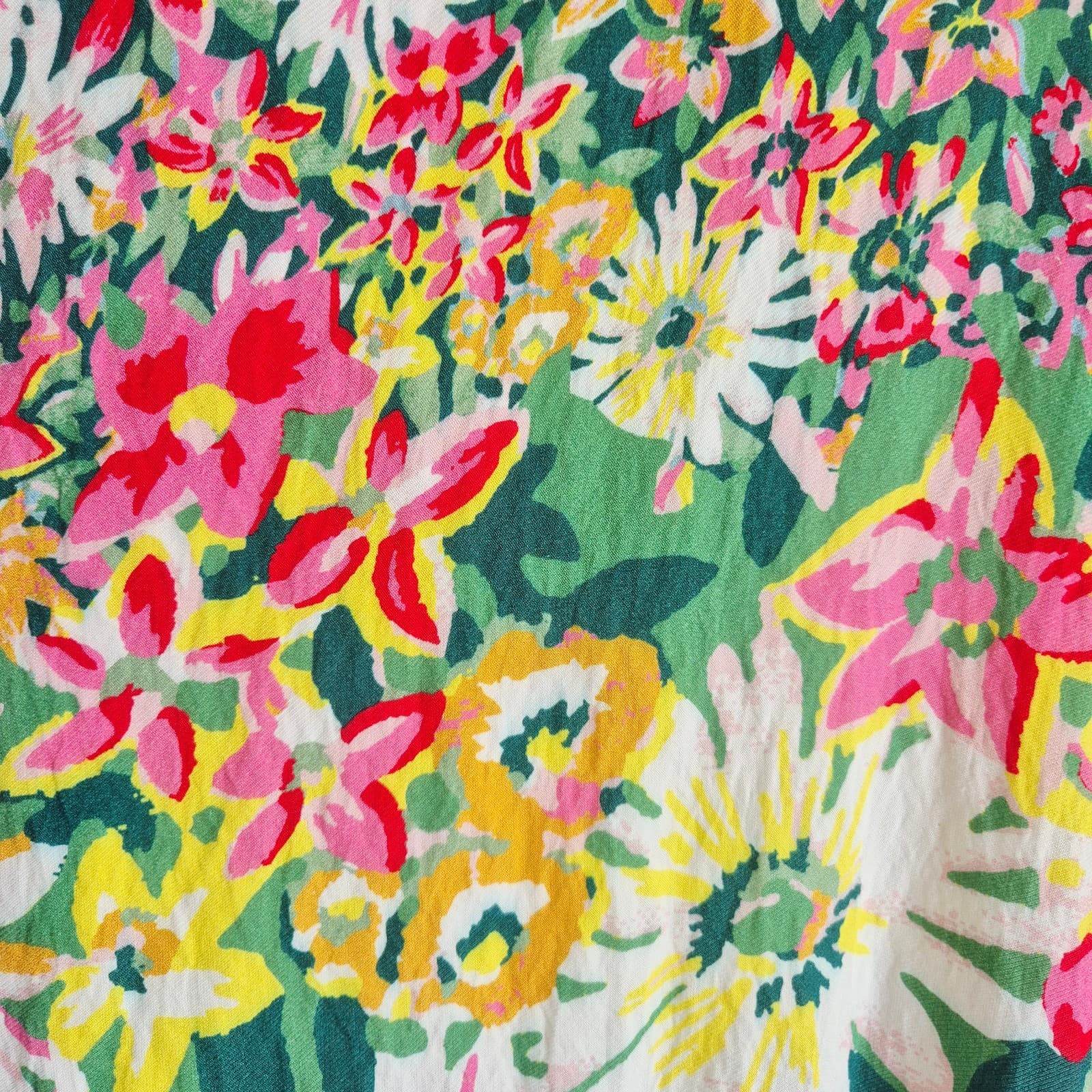 Sarah Campbell Anthropologie Floral One-Shoulder Midi Dress Hi-Low Pocket Size S - Thumbnail 4