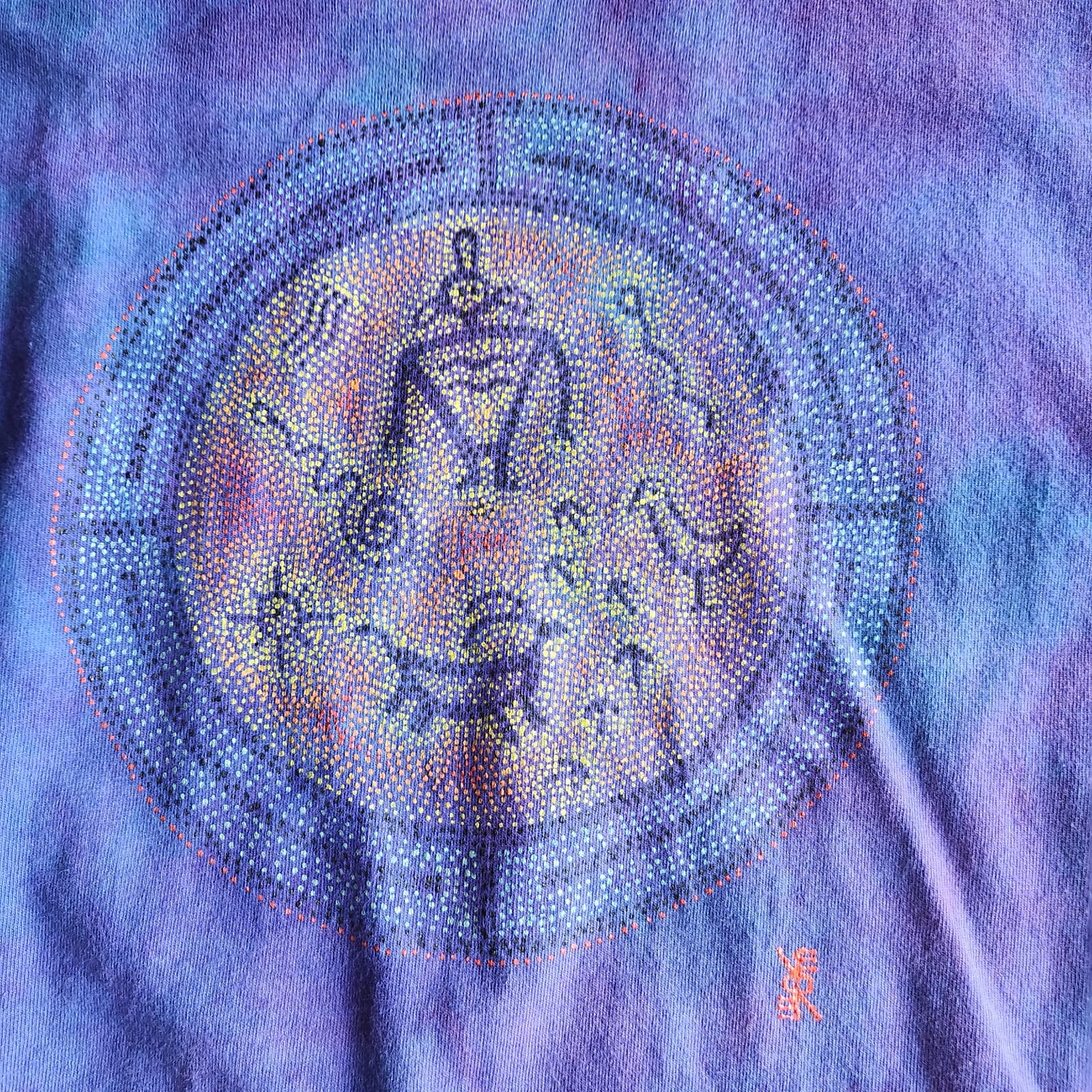 Vintage Hanes P.F.D USA Made Tie Dye Graphic T-Shirt Short Sleeve Purple Adult M - Thumbnail 4
