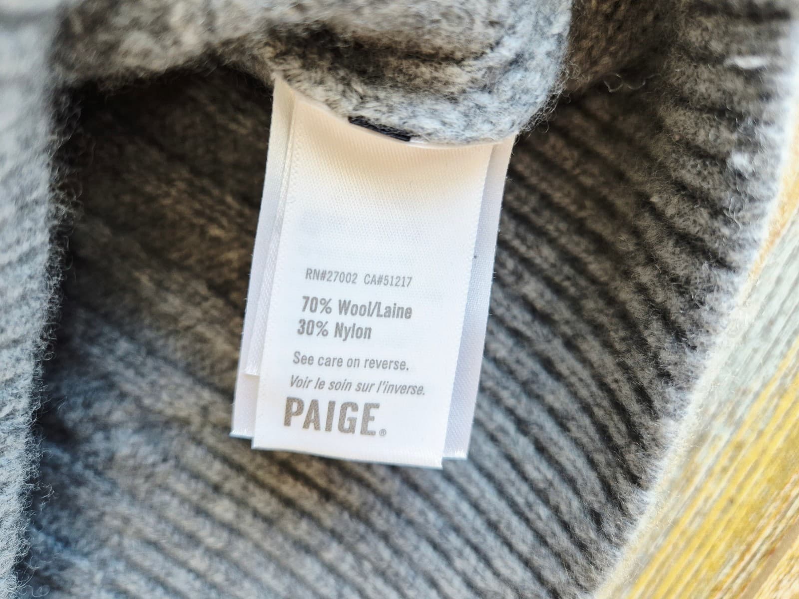 PAIGE Maylene Wool Blend Cable Knit Sweater 1/4 Zip Heather Grey Bust 40" (S/M) - Thumbnail 9