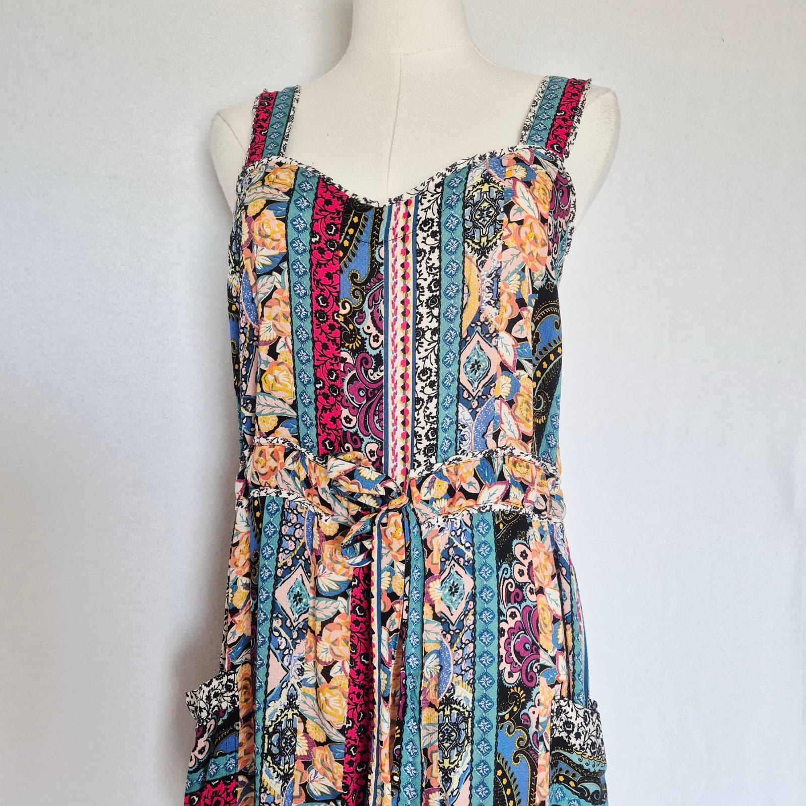NWoT Anthropologie Calais Floral Bohemian Wide-Leg Jumpsuit Pocket Women's XS - Thumbnail 8