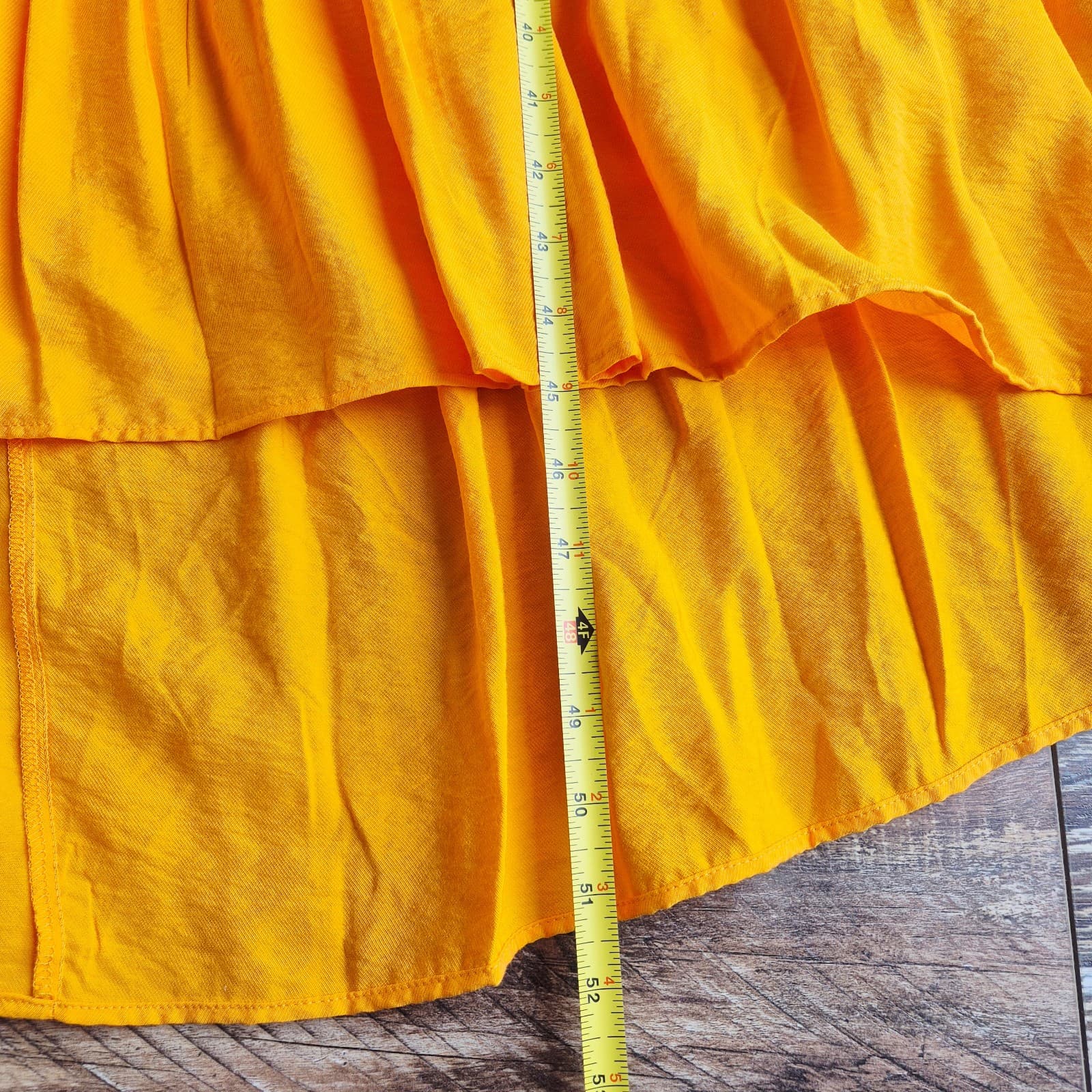 New Maeve Anthropologie Marlene Tiered Maxi Dress Hi-Low Sleeveless Orange Sz.S - Thumbnail 9