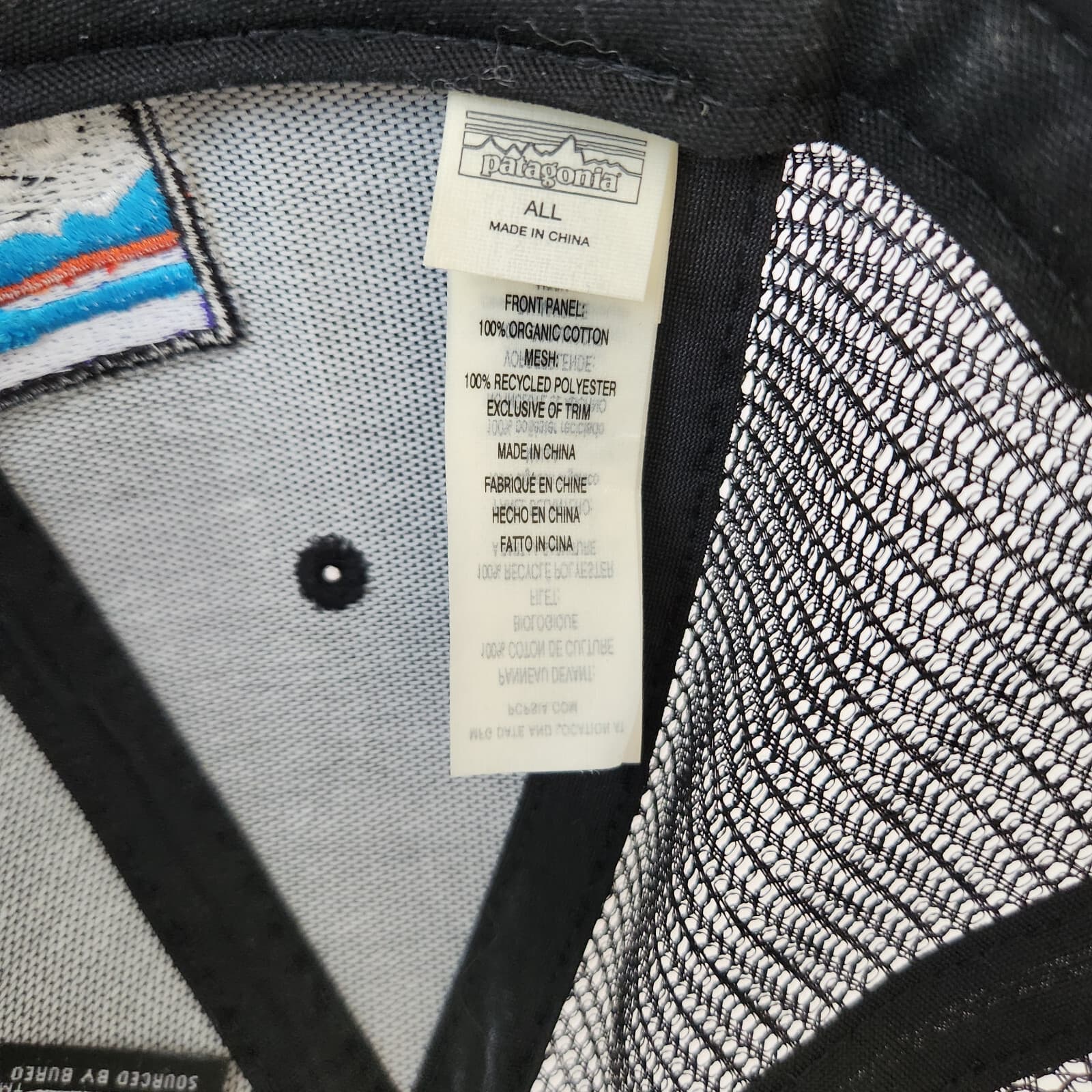 Patagonia P-6 Logo Trucker Hat Snapback-Adjuster Mashback Canvas Netplus Black - Thumbnail 14