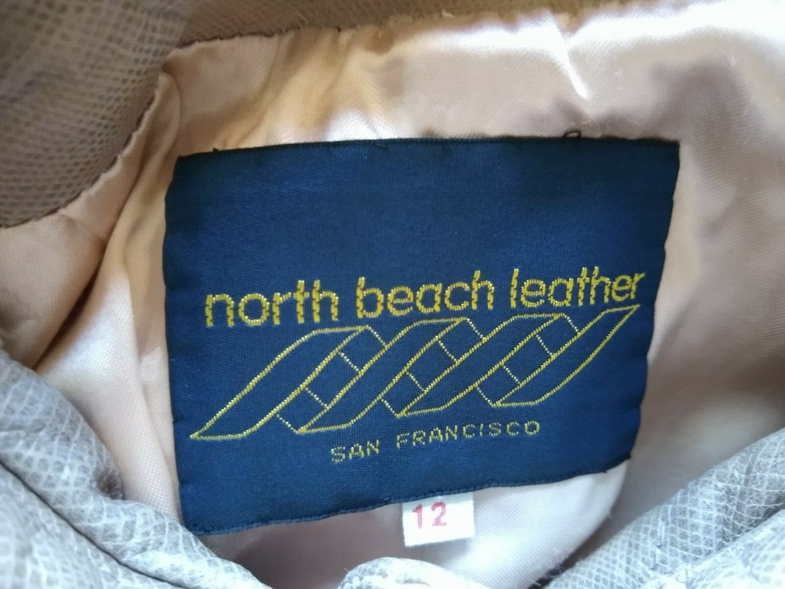 Vintage North Beach Leather San Francisco Tan/Brown Leather Jacket Zip-up Sz.12 - Thumbnail 10