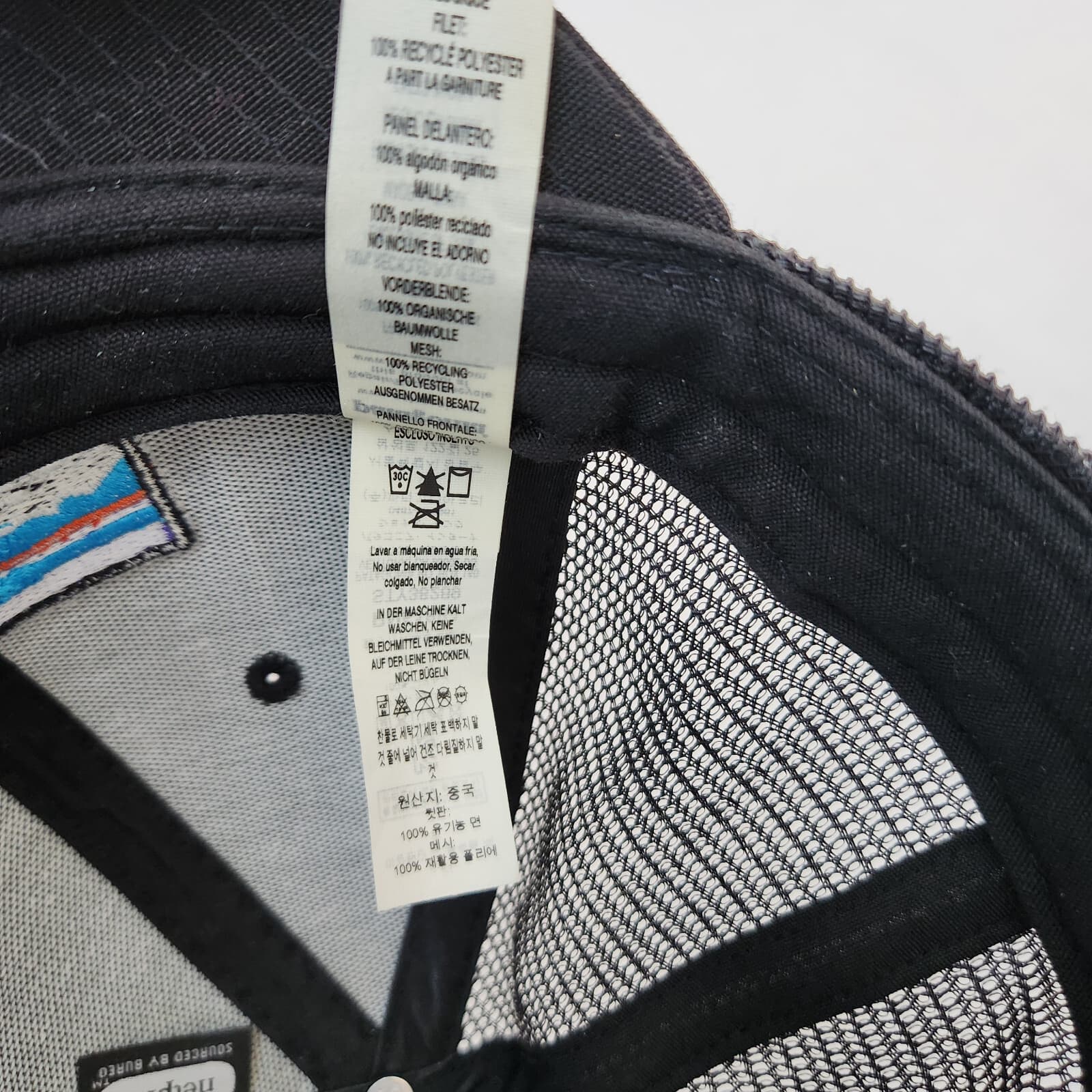 Patagonia P-6 Logo Trucker Hat Snapback-Adjuster Mashback Canvas Netplus Black - Thumbnail 16