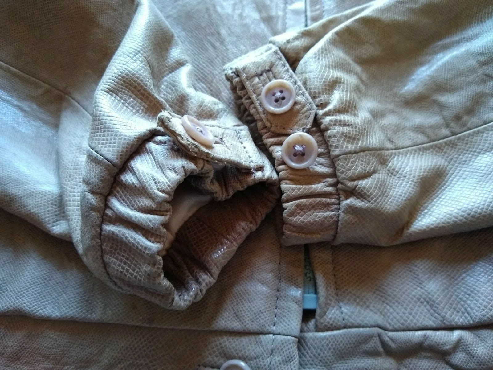 Vintage North Beach Leather San Francisco Tan/Brown Leather Jacket Zip-up Sz.12 - Thumbnail 8