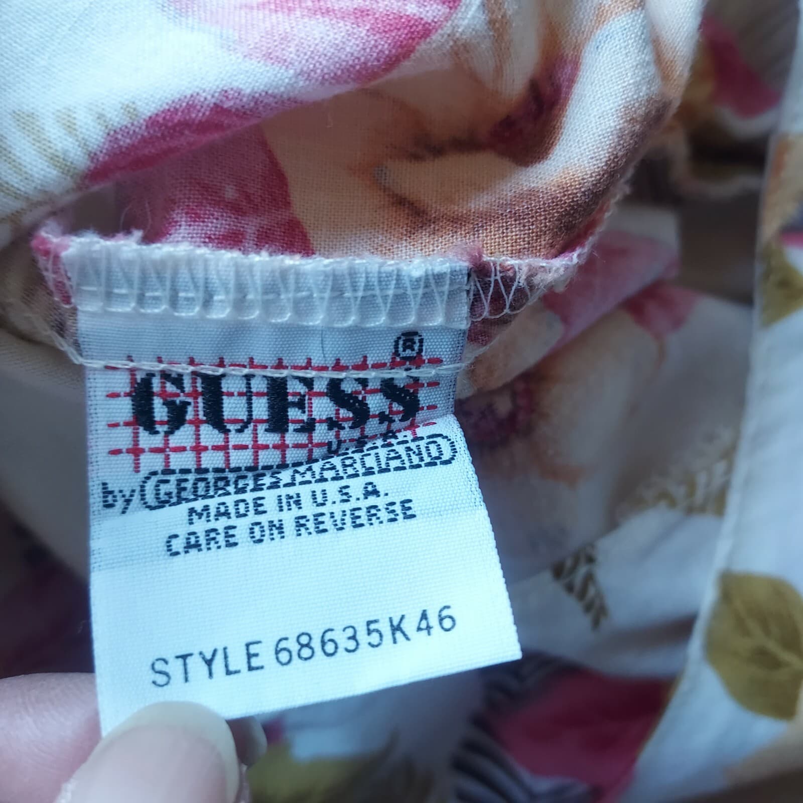 Vintage Guess Georges Marciano Floral Tie-Side Sheath Dress Sleeveless Sz.Medium - Thumbnail 9