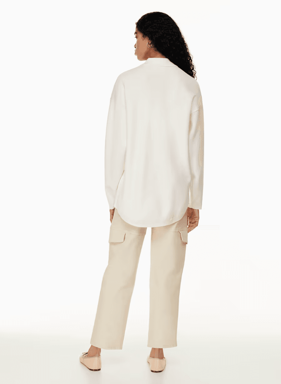 Wilfred Free Aritzia Ronnie Sweater Long Knit Relaxed Shirt Jacket Cream Size XS - Thumbnail 7