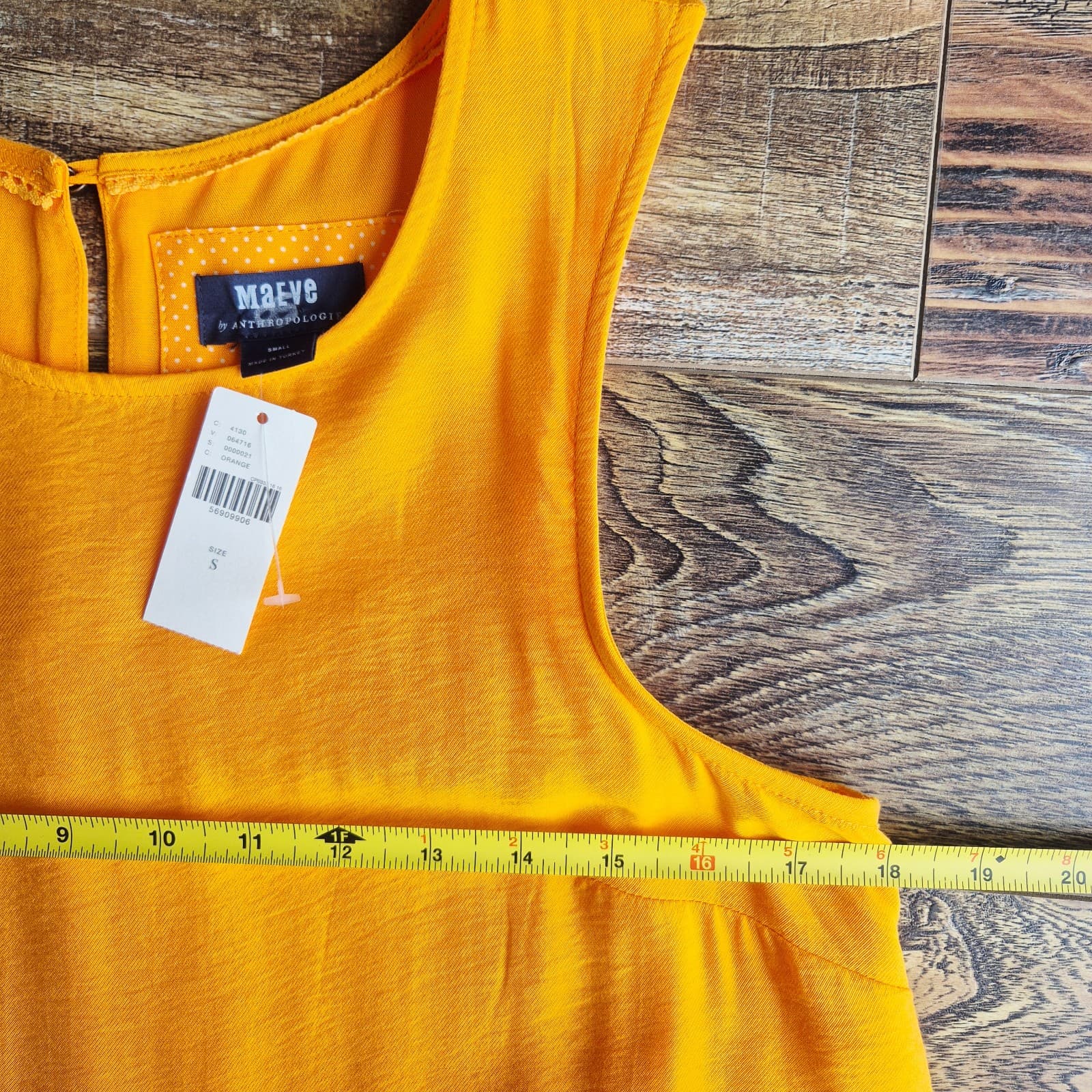 New Maeve Anthropologie Marlene Tiered Maxi Dress Hi-Low Sleeveless Orange Sz.S - Thumbnail 8