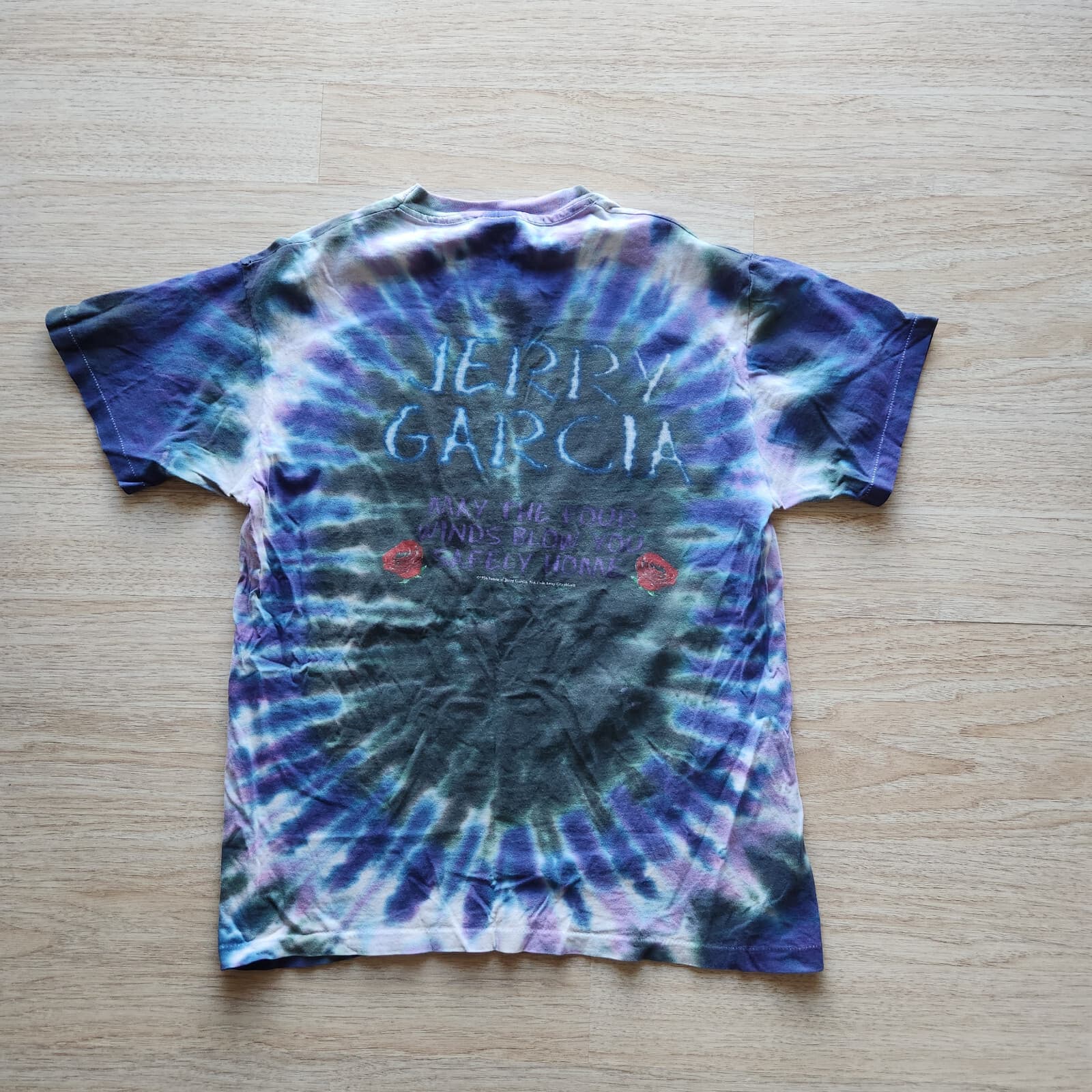 Vintage'95 Jerry Garcia Grateful Dead T-Shirt Not Fade Away Tie Dye Cotton Sz.L - Thumbnail 2