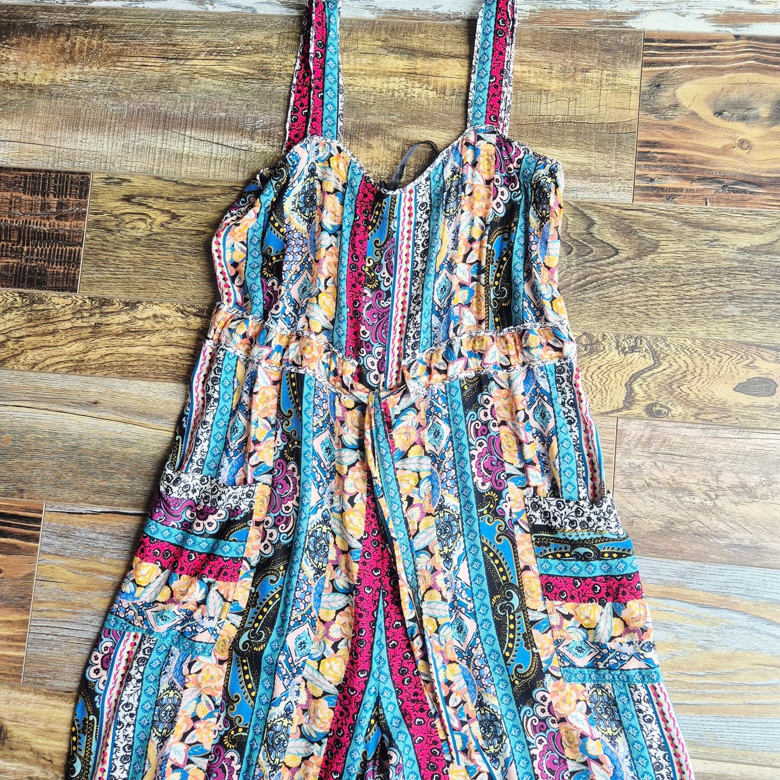 NWoT Anthropologie Calais Floral Bohemian Wide-Leg Jumpsuit Pocket Women's XS - Thumbnail 12