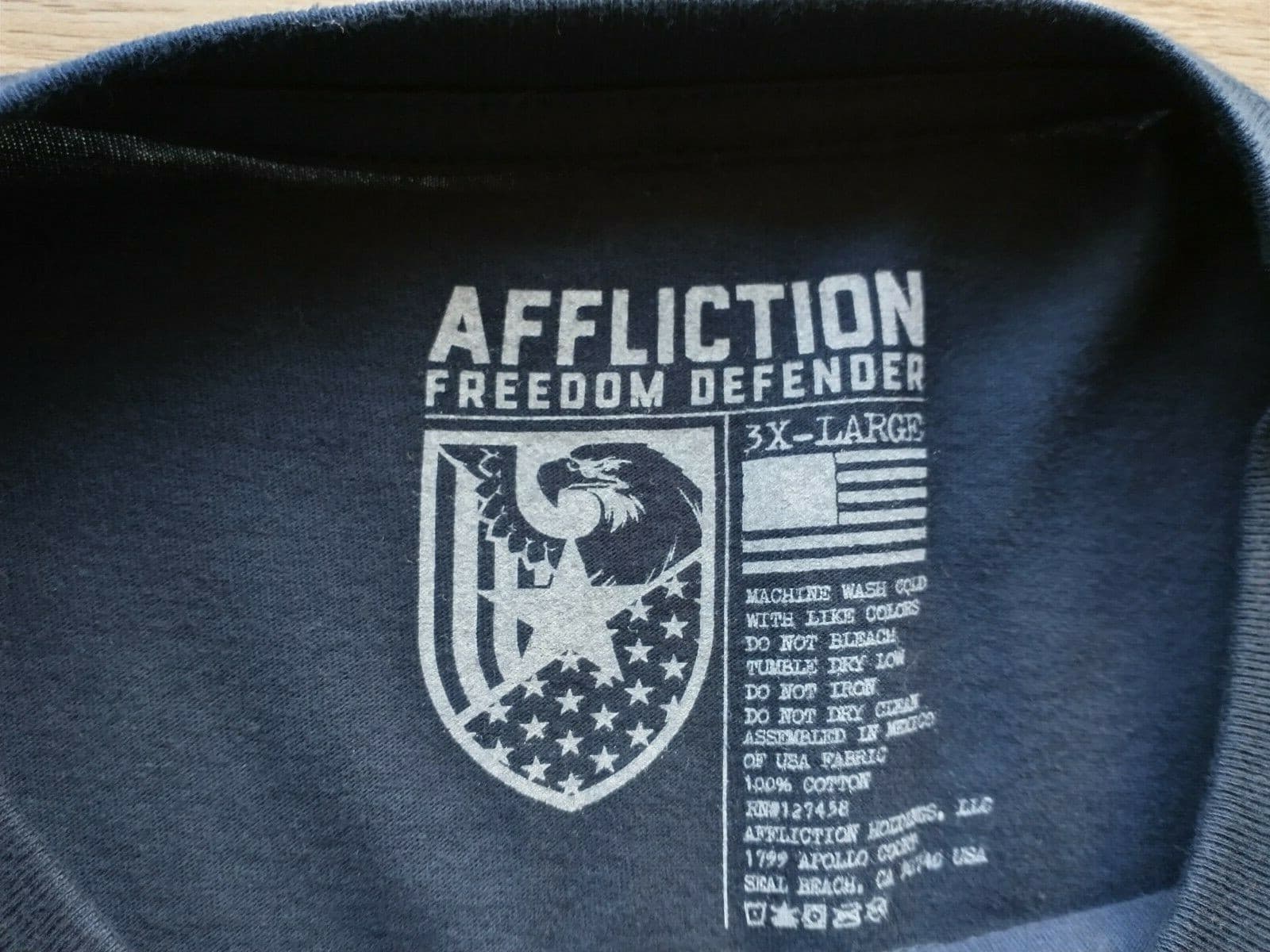 NWT AFFLICTION Freedom Defender Iron Eagle Men T-Shirt Graphic Navy Blue Sz.3XL - Thumbnail 7