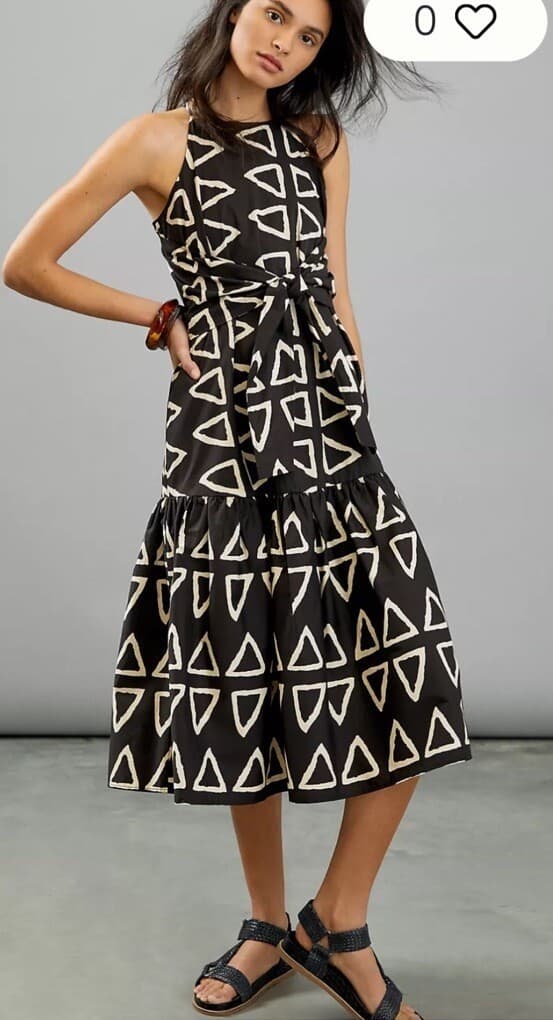 NEW Corey Lynn Calter Anthropologie Keyanna Midi Dress Halter-Neck Black Size S - Thumbnail 6