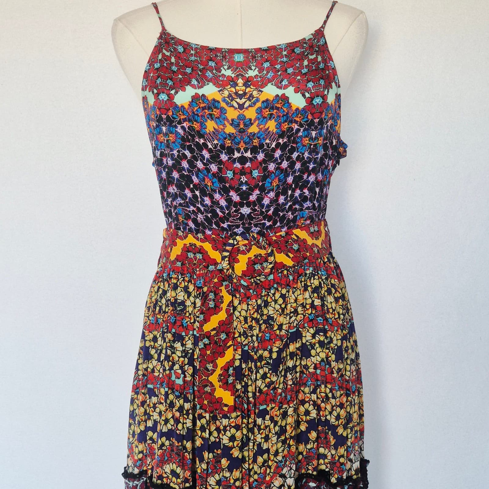 NEW Bhanuni Jyoti Anthropoloe Marala Boho-Chic Tiered Maxi Dress Belt Sz.2 $230 - Thumbnail 5