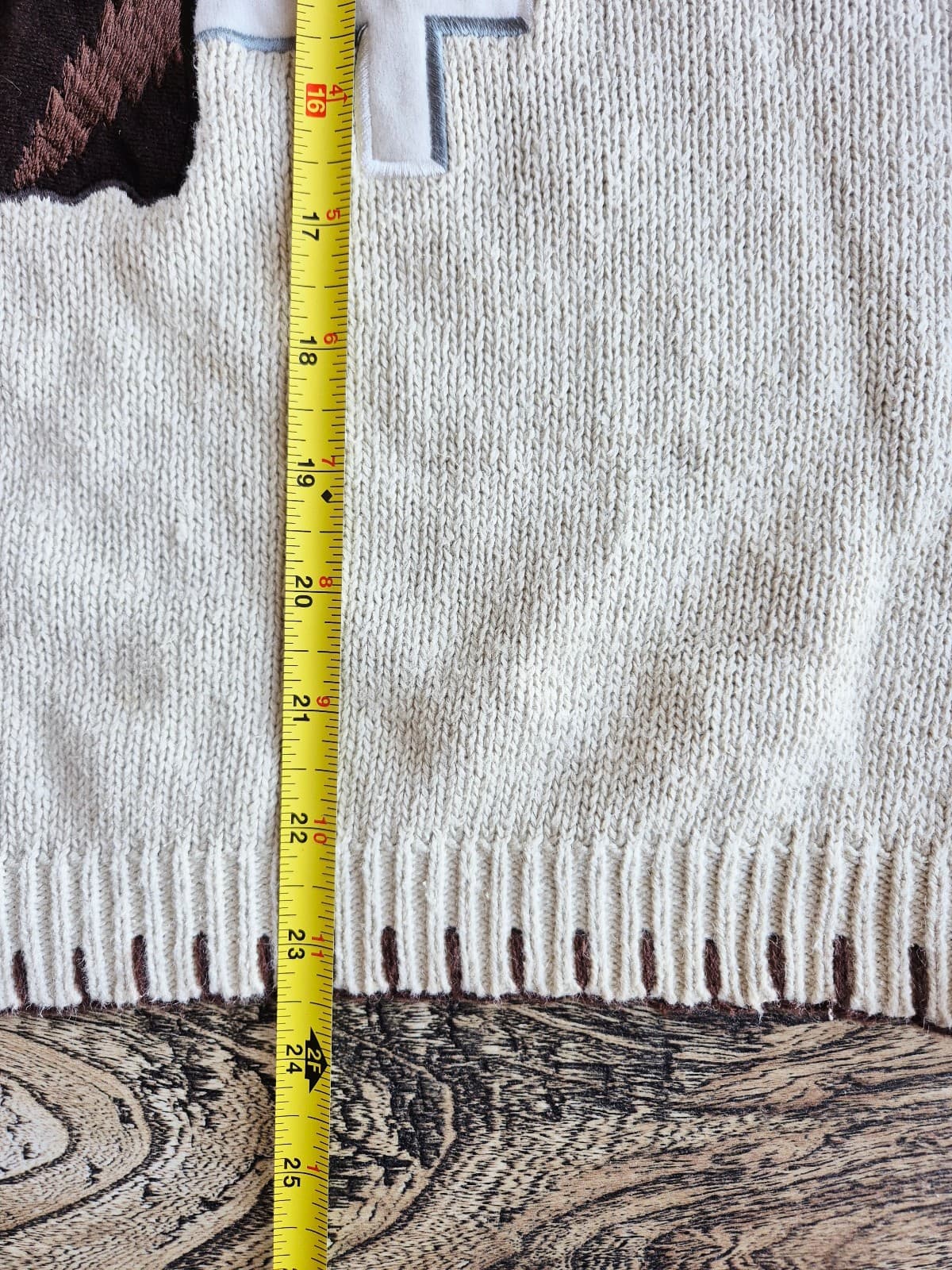 Vintage ROD'S Embroidered Western Cowgirl Crew Sweater Ramie Cotton Beige Sz.L - Thumbnail 11