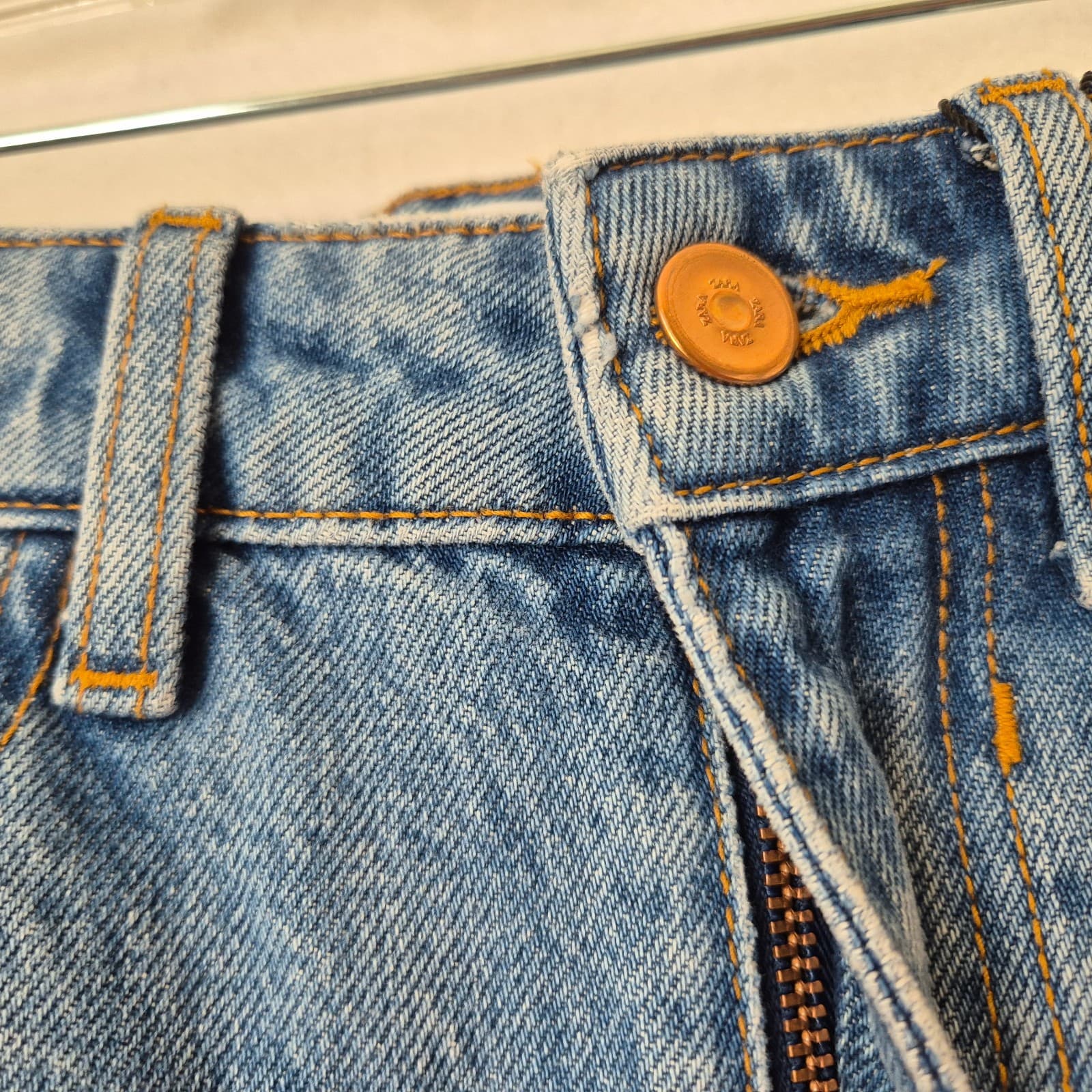 NWT ZARA Mom Fit High Rise Ankle Jeans Zip 5-Pocket Rigid Blue Cotton Women's 0 - Thumbnail 8