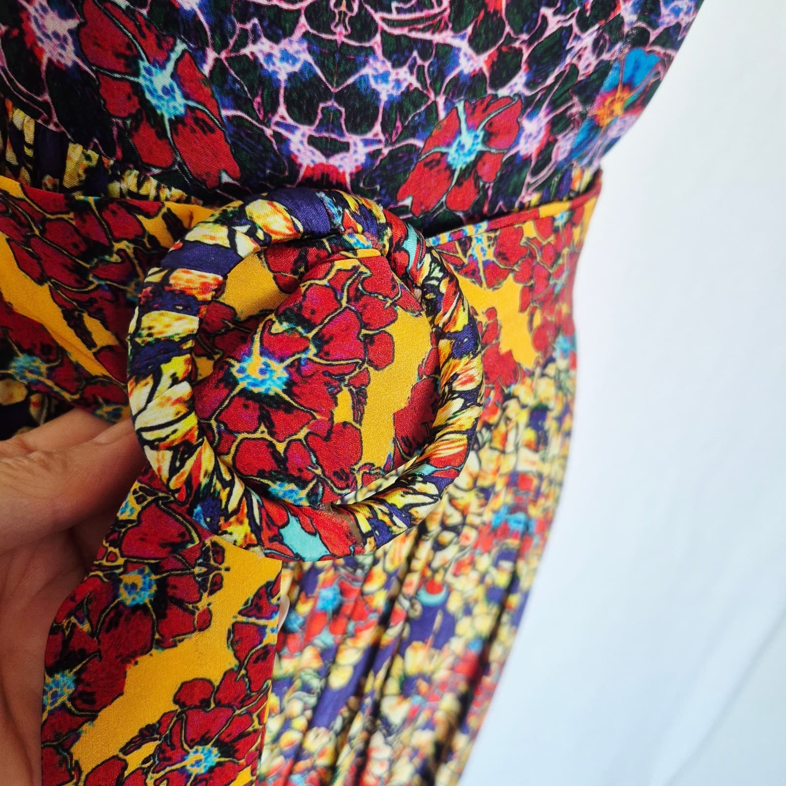 NEW Bhanuni Jyoti Anthropoloe Marala Boho-Chic Tiered Maxi Dress Belt Sz.2 $230 - Thumbnail 7