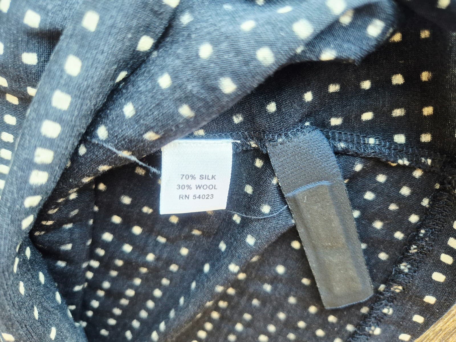 Banana Republic Silk Wool Wrap Dress Long Sleeve Black White Grid Square Size M - Thumbnail 8