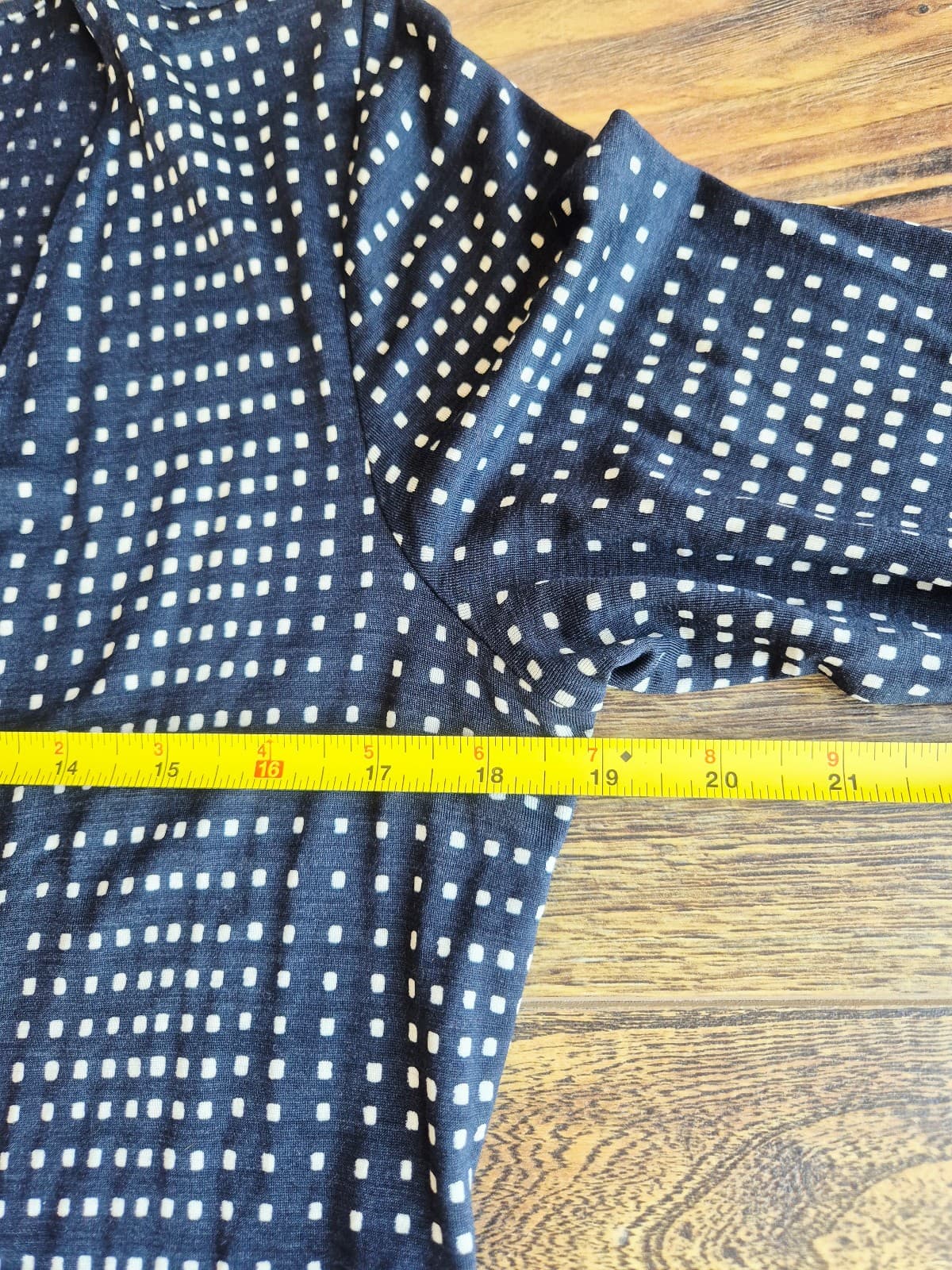Banana Republic Silk Wool Wrap Dress Long Sleeve Black White Grid Square Size M - Thumbnail 11