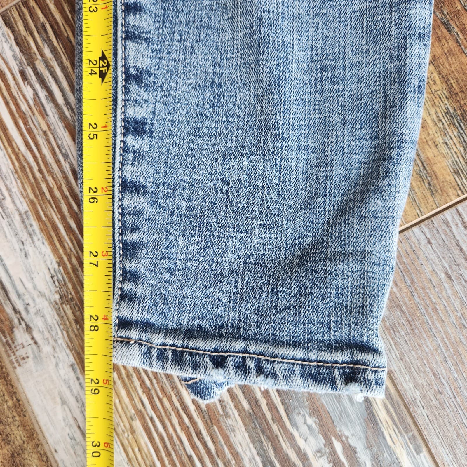 NWT Good American Good Waist Extreme Deep V Skinny Jeans Distressed Blue630 8/29 - Thumbnail 15